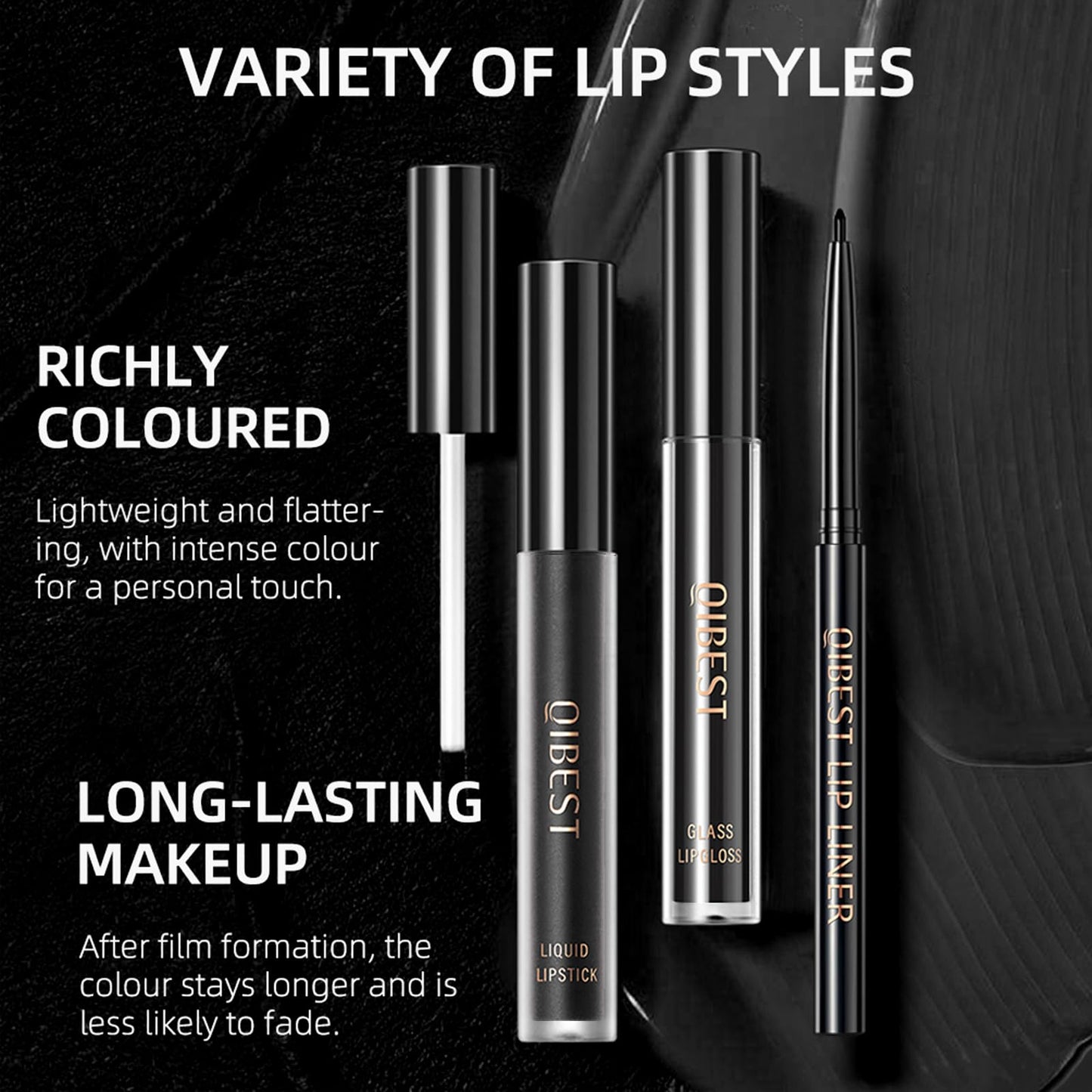 QiBest Matte Liquid Lipstick Makeup Set Kit, Long Lasting Waterproof Mate Lip Gloss Set Lip Colors Makeup Kit for Women & Teen Girls