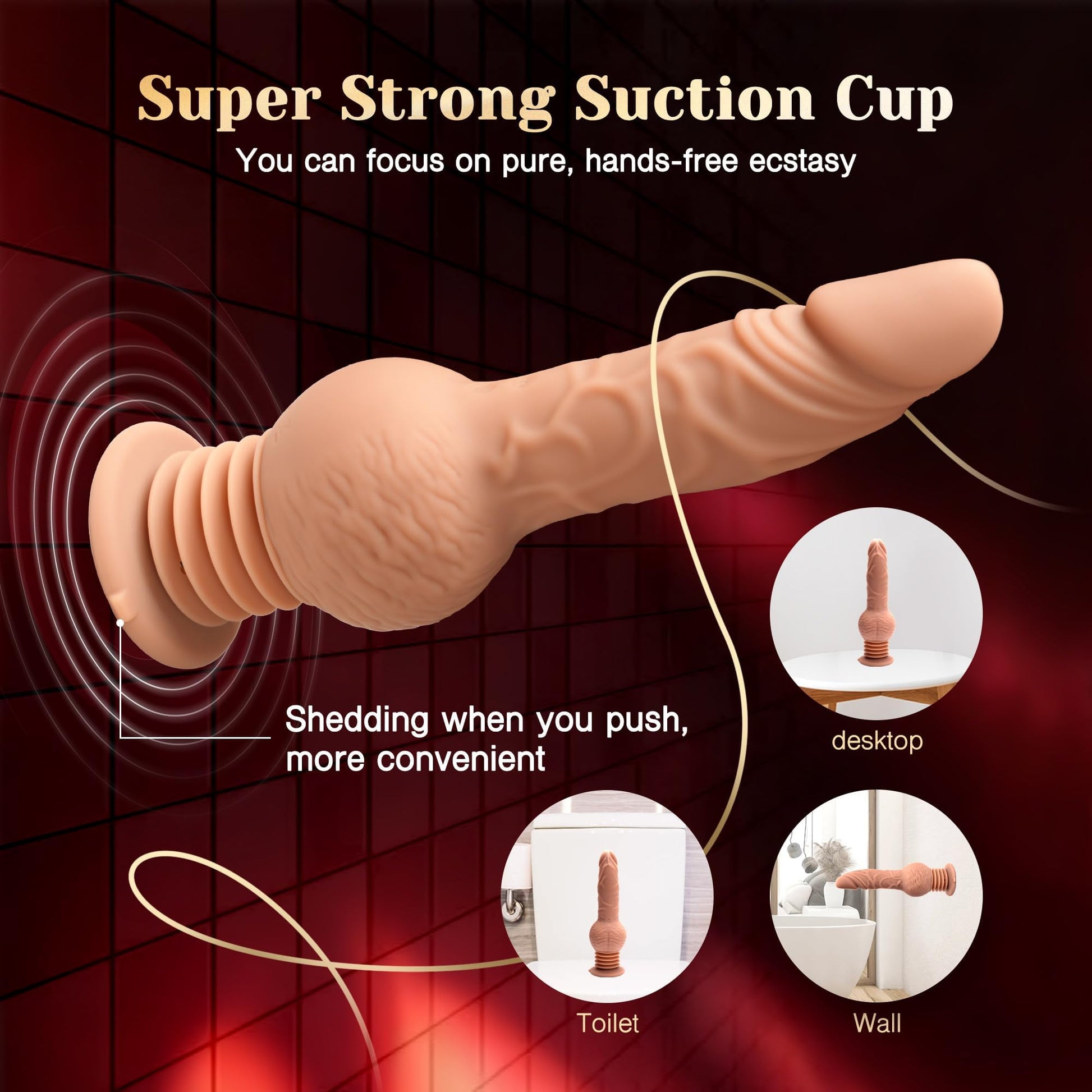 Tracy's Dog Thrusting Dildo Vibrator - 9.29" Realistic Silicone Dildos for G Spot Anal Stimulation with 10 Vibrating & 3 Bouncing Modes, Adult Toys Penis Sex Toys for Women Men Couples