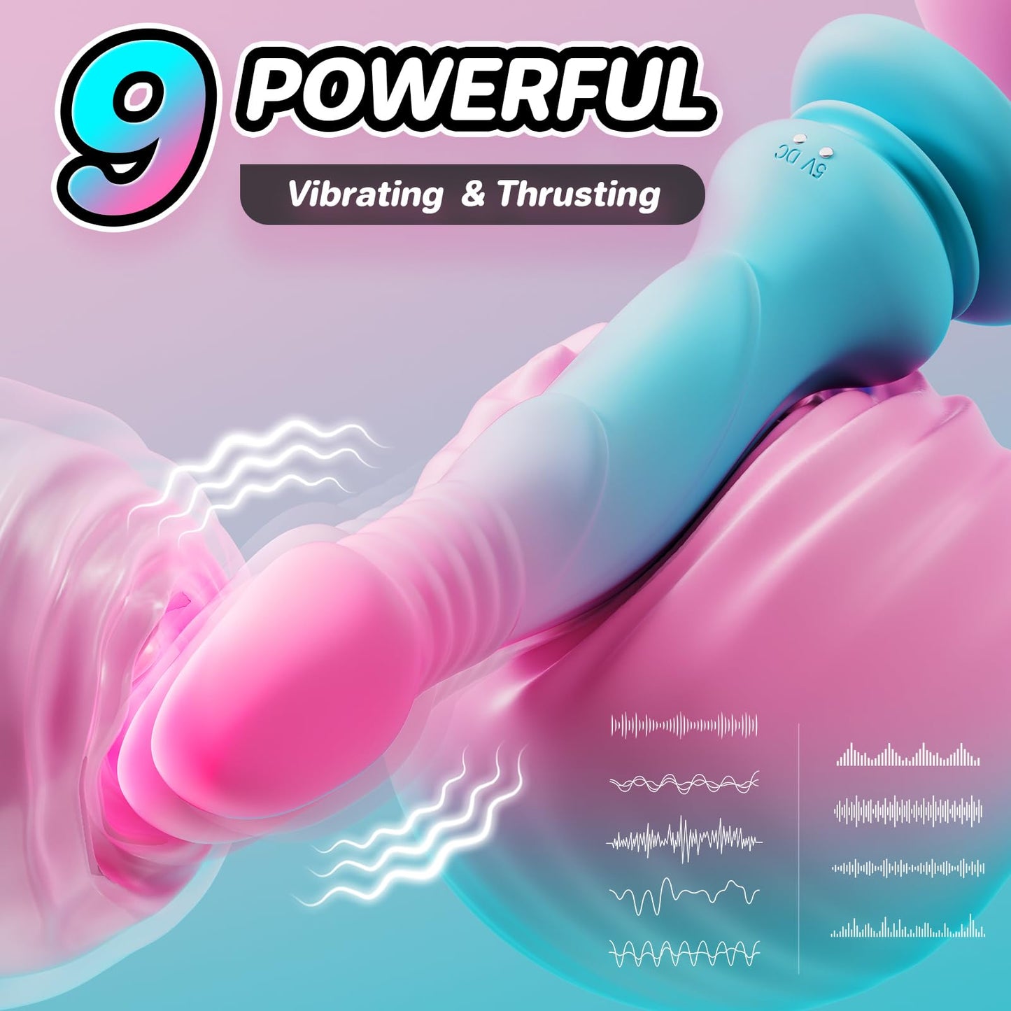 Adult Sex Toys Thrusting Dildos, Realistic Dildo G Spot Vibrator for Women Vaginal Anal Sex Hand Free Play, 7.5” Suction Cup Dildo with 9 Vibrating & Thrusting Modes, Couple Sex Toys & Games