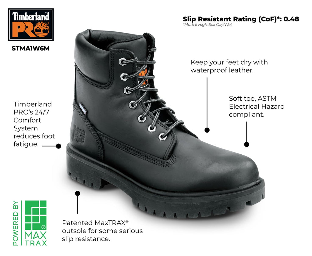 Timberland PRO Men's 6 Direct Attach MaxTRAX Soft Toe Waterproof Insulated Boot