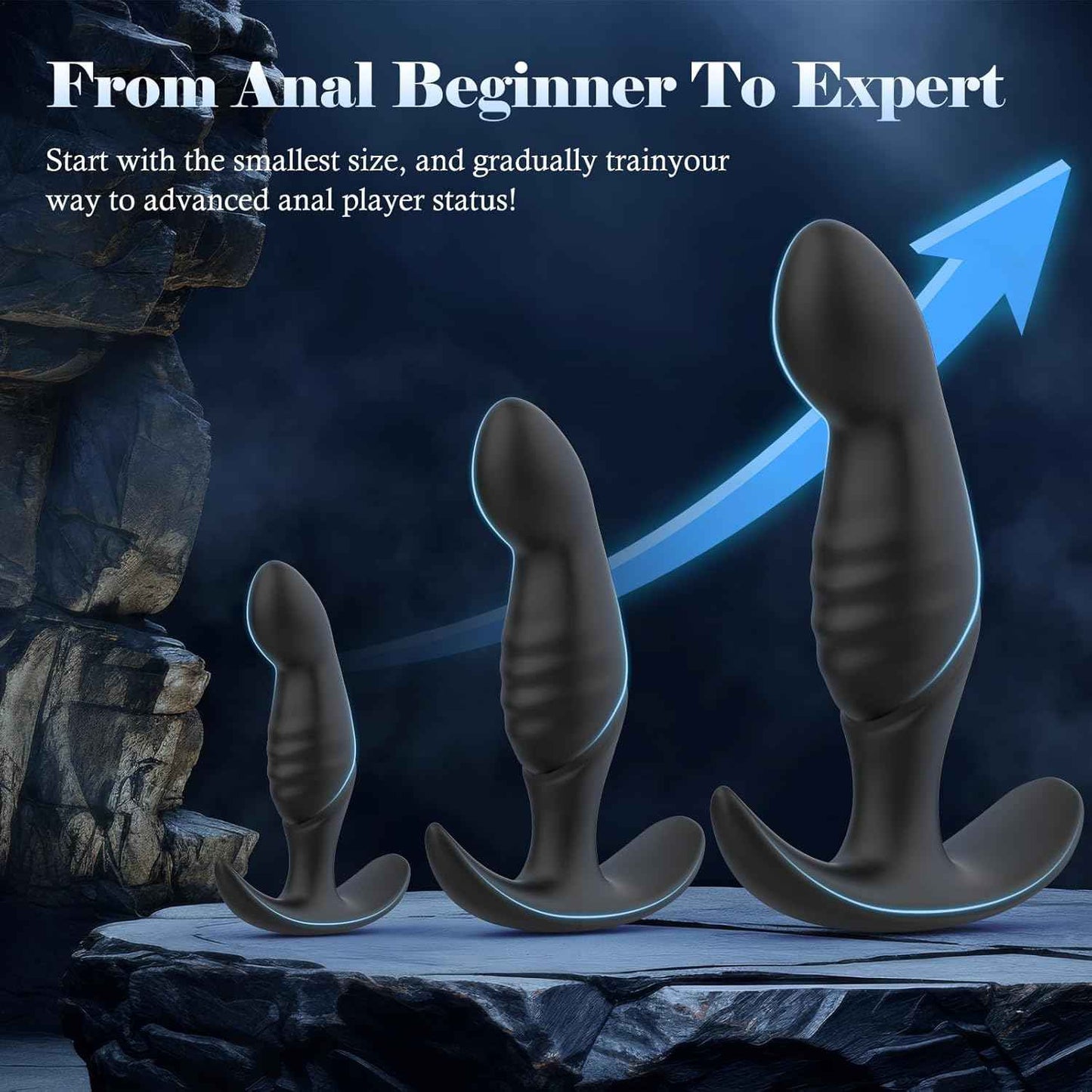 4PCS Anal Plug Adult Sex Toys, Silicone Butt Plug Set for Beginners, Advanced Users, Anal Dildo Training Kit Sex Toys for Man, Women and Couple with Flared Base Prostate Toys