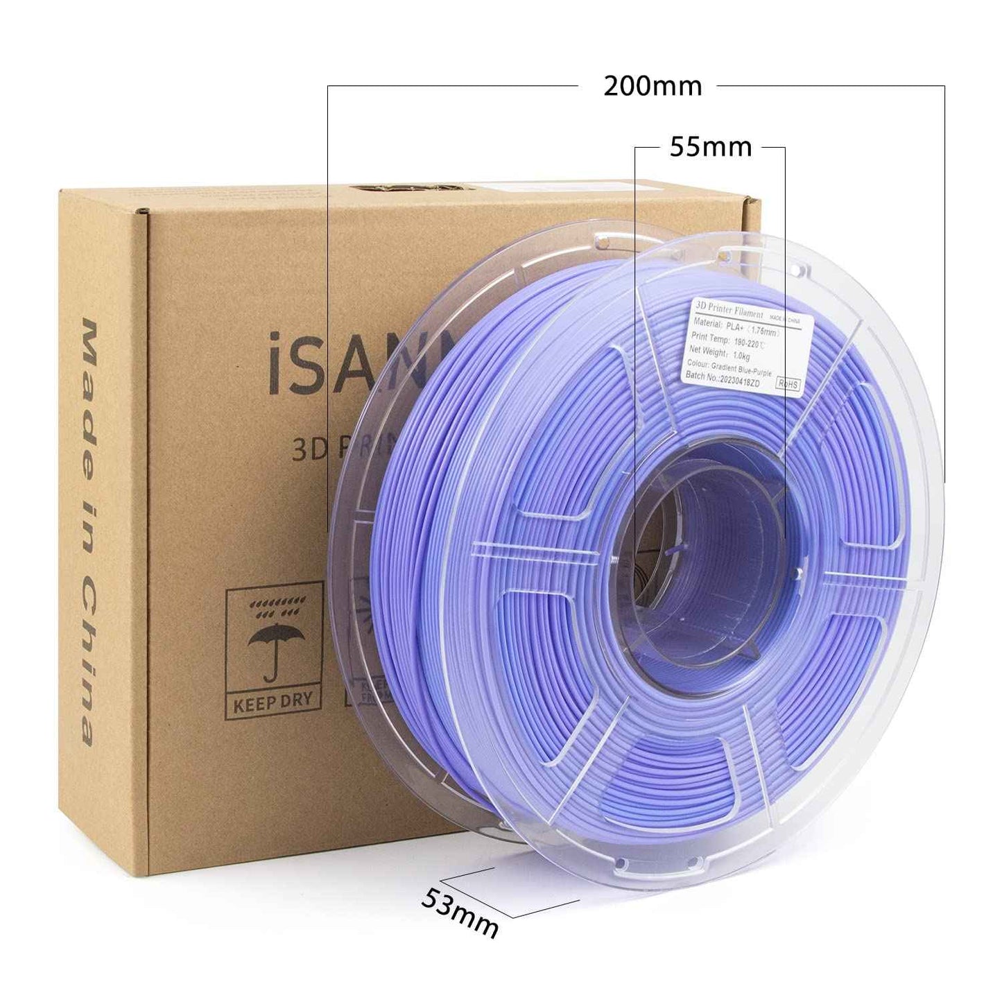iSANMATE's 3D Printer Filament, PLA Filament 1.75 mm Dimensional Accuracy +/- 0.02 mm, 1 KG Spool