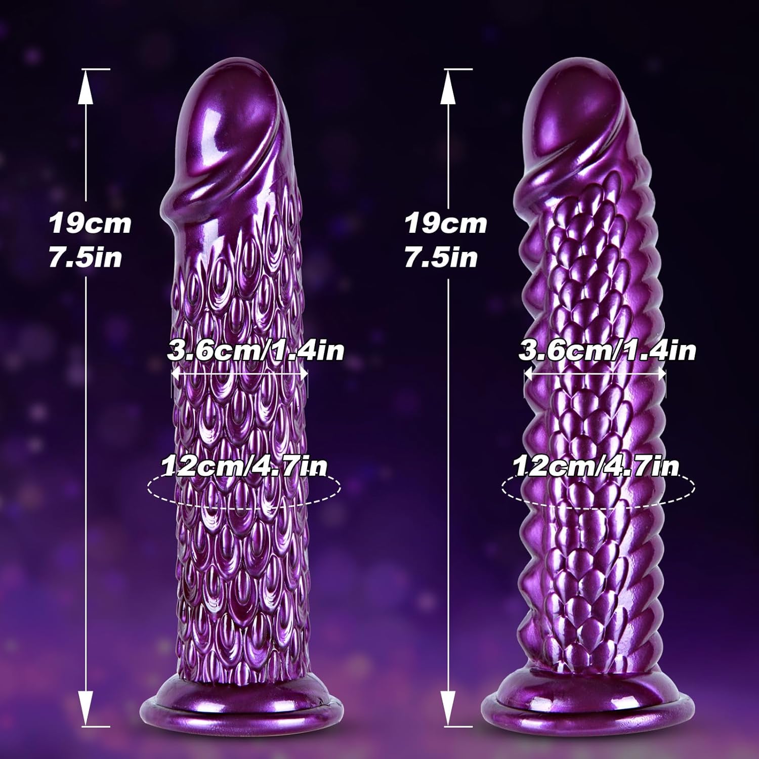 Umania 2-Pack Realistic Dragon Dildo Set 7.5in Purple