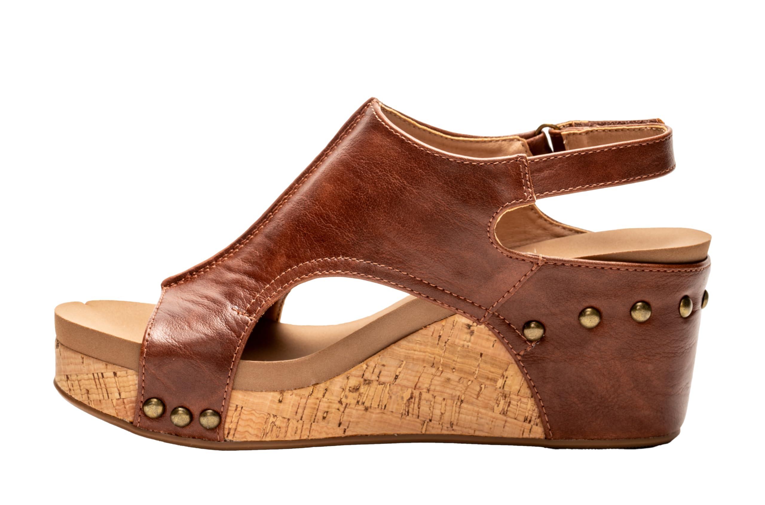 Corkys Footwear Womens Carley Wedges, Featuring Corkys EVA Foam Cushioned Insoles, A 2.5 Inch Heel, Lightweight For All Day Wear, And Hook And Loop Closure