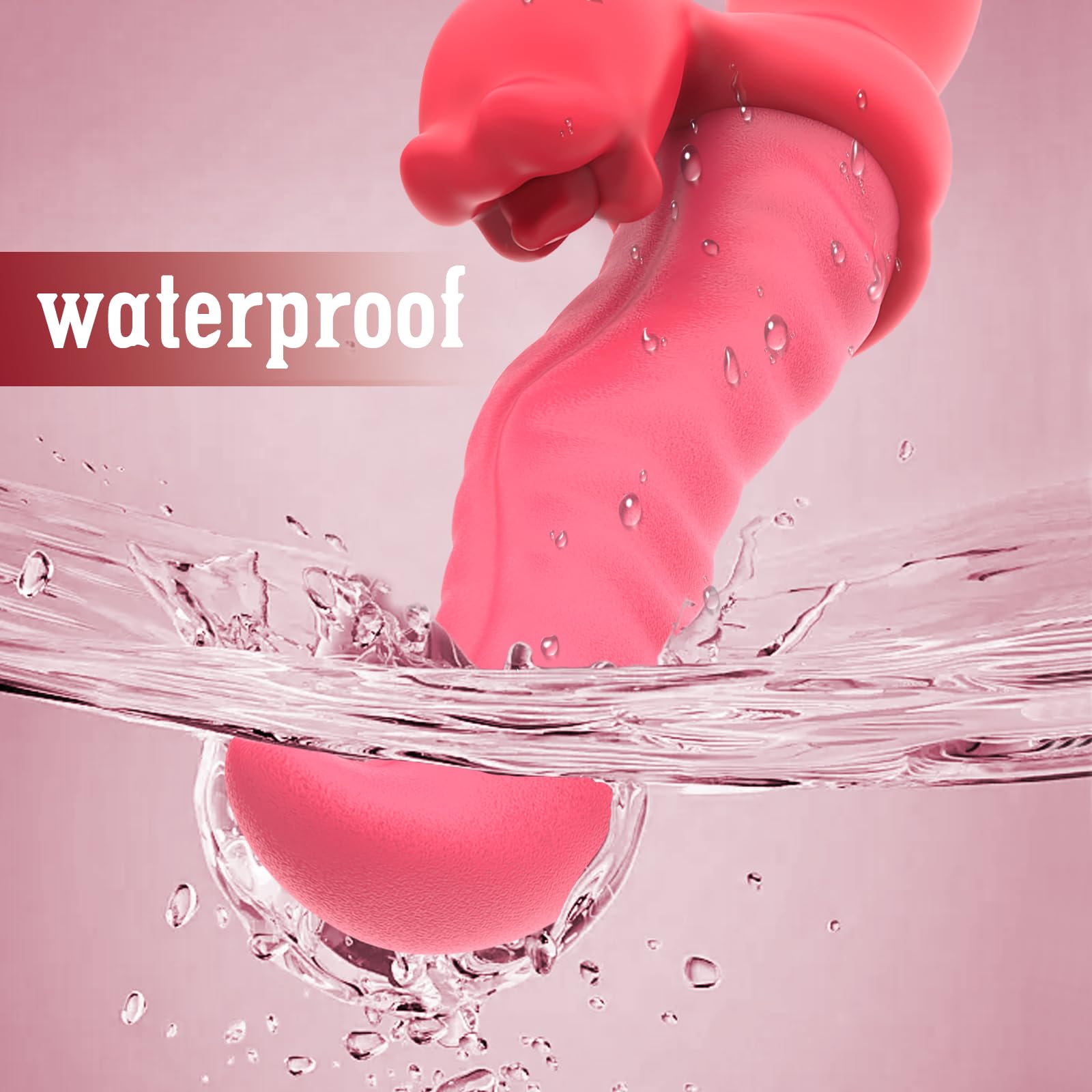 Tongue Vibrator Sex Toys for Women, Thrusting Undulating Vibrators Dildo with 10 Thrustion Wiggling & Vibration Modes, Move Sinuously G Spot Clitoral Stimulator Rose Toy for Couples Pleasure