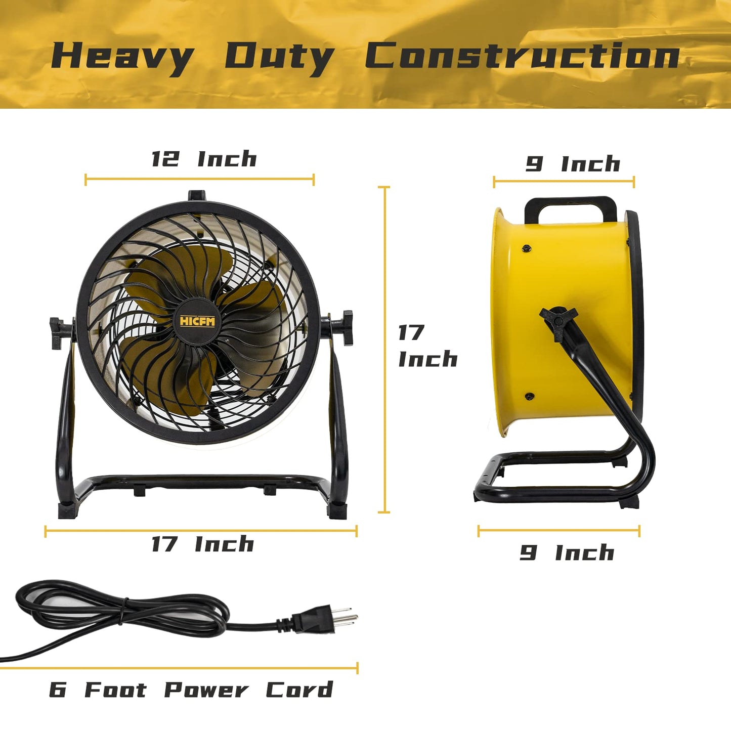 HiCFM High Velocity Powerful Heavy Duty Drum Fan