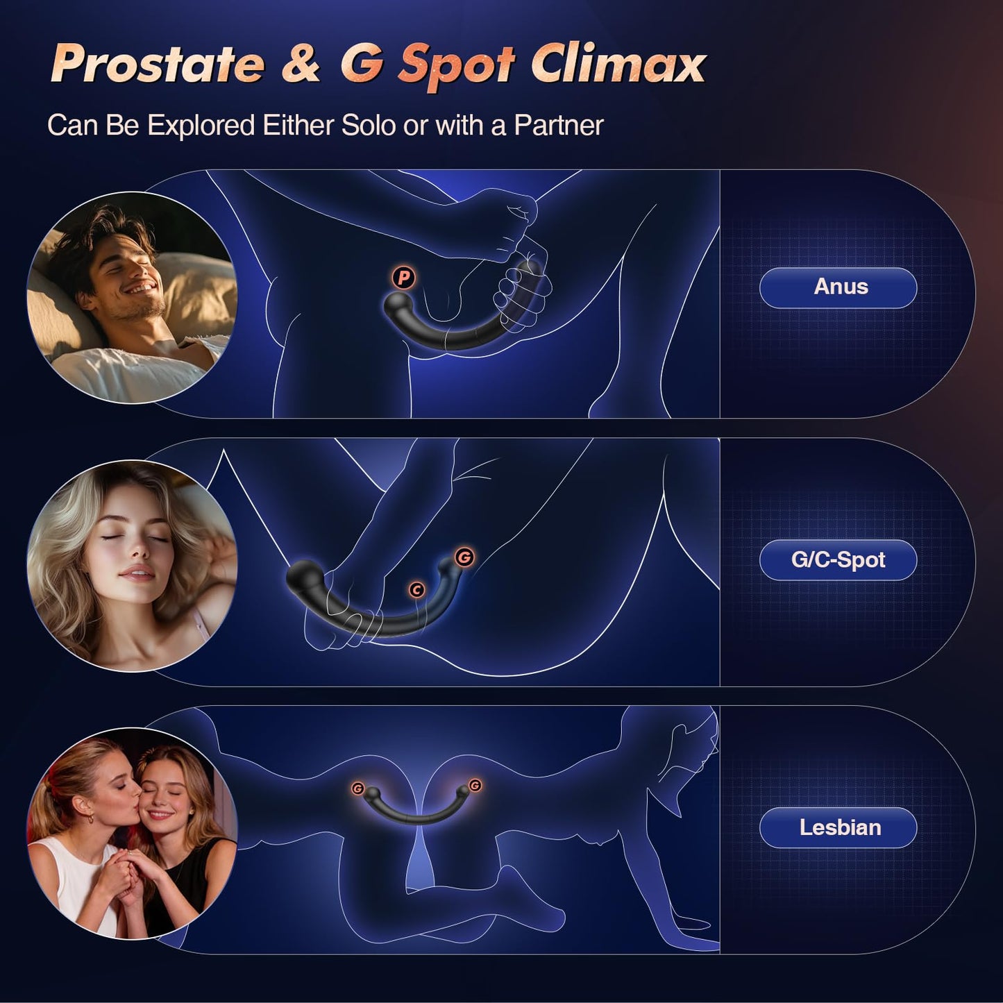 BEISAR Vibrating Prostate Massager Stick, Butt Plug Adult Anal Toys Male Sex Toys for Men Beginner Experienced User Women Sex Toy with Dual 10 Vibrating Anal Vibrator G Sopt Dildo