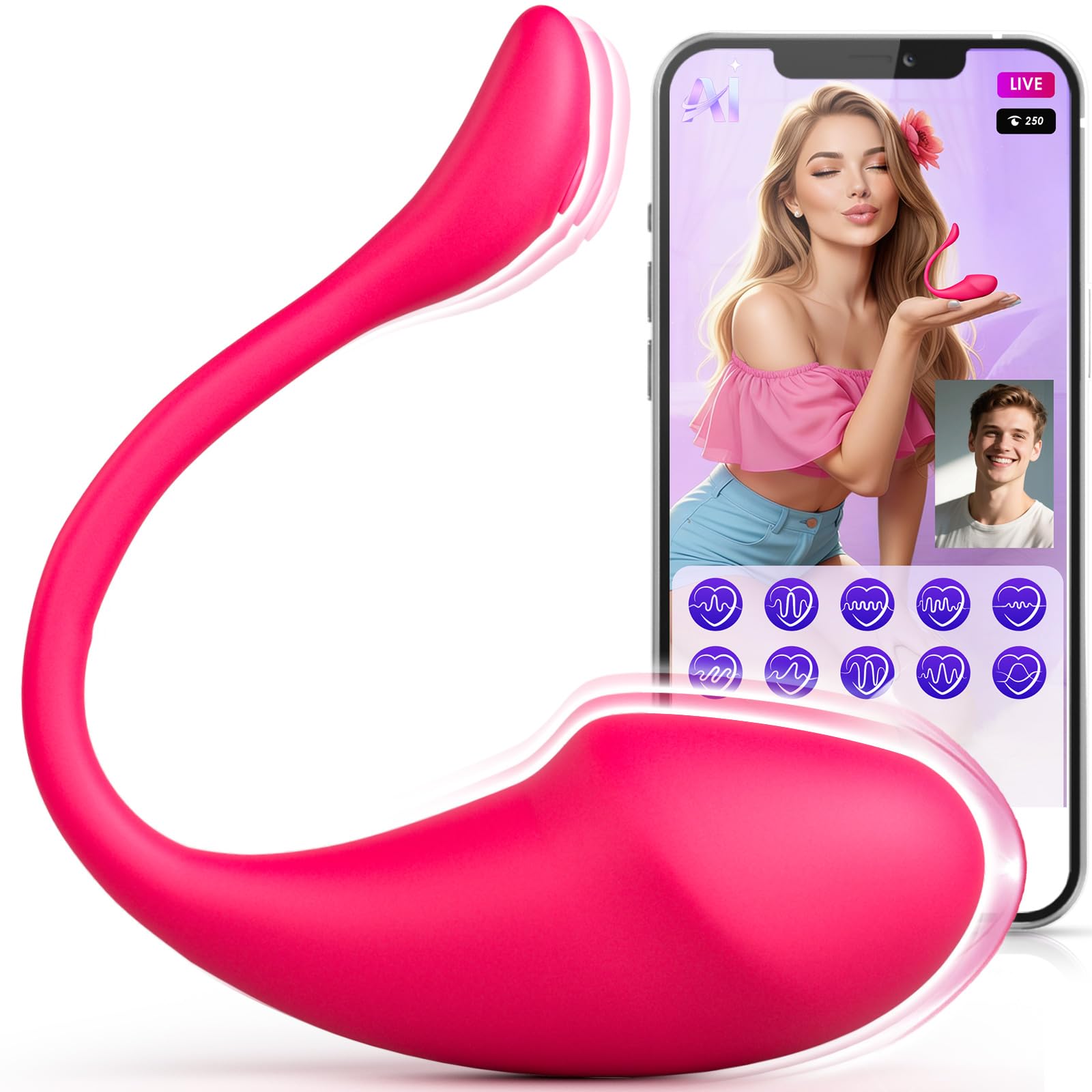 Adult Sex Toys Vibrator for Couples-APP Wearable Panty Vibrator,Long Distance Remote Control Vibrator, G Spot Clitoral Stimulator, Rechargerable Anal Dildo Vibrators Sex Toy for Women
