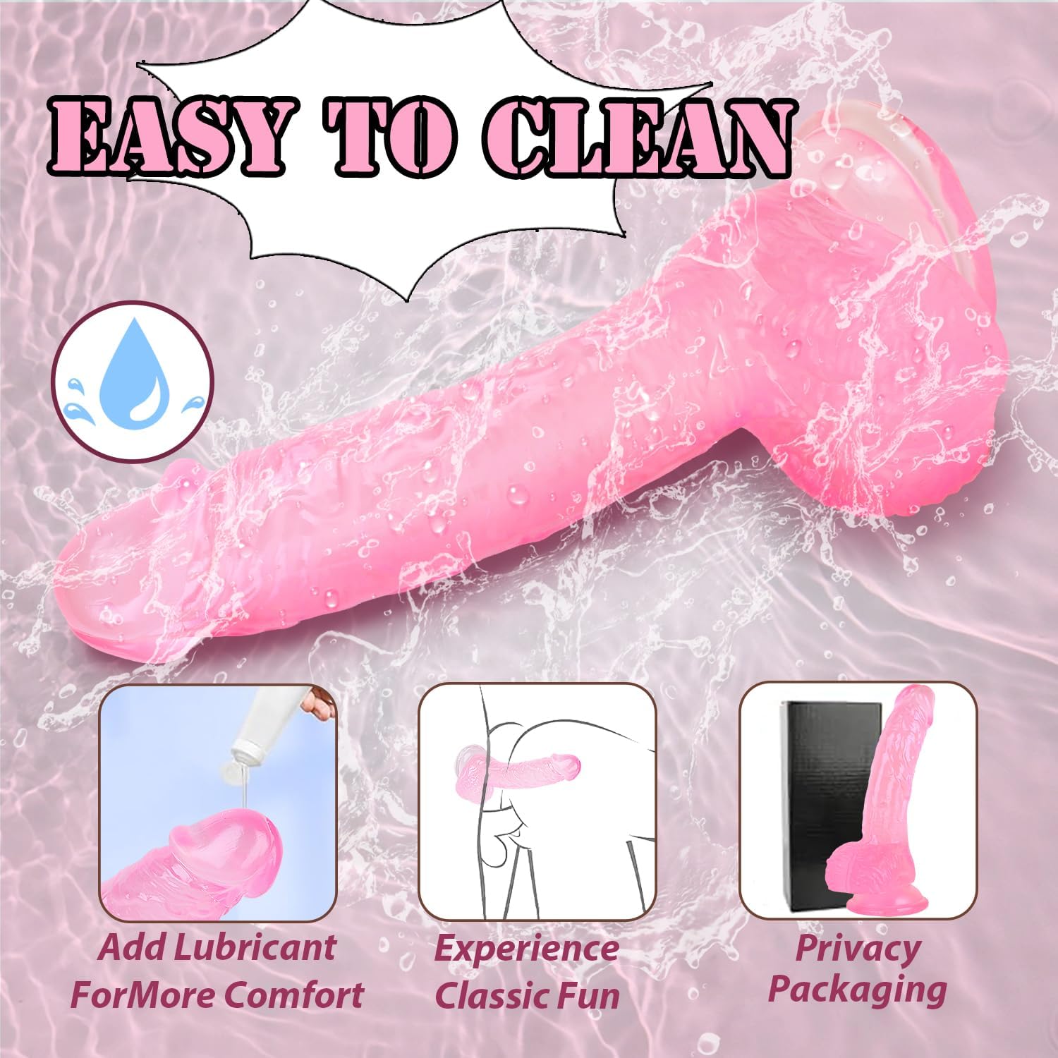 Lenahu Realistic Silicone Dildo 7 Inch Suction Cup
