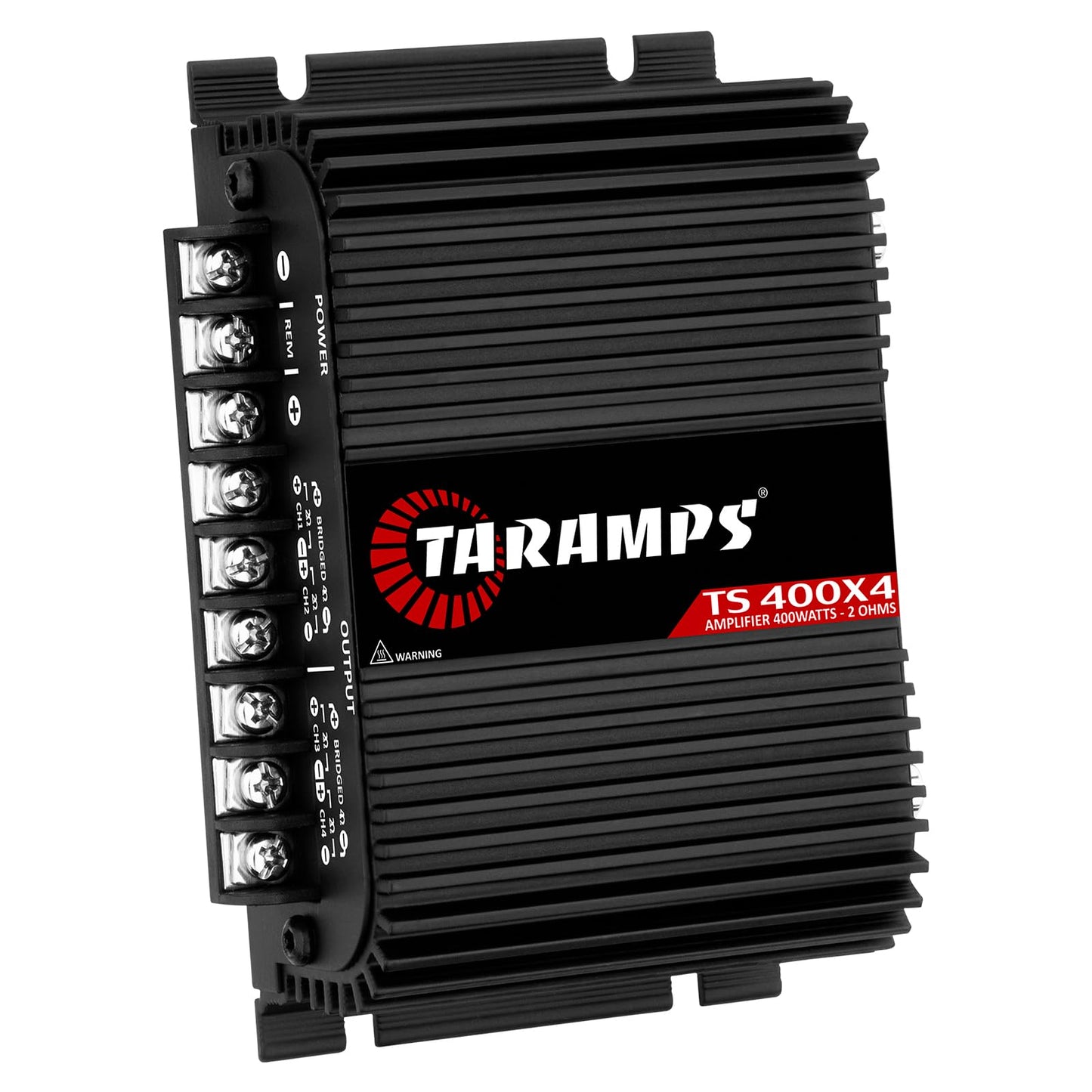 Taramps TS 400x4 2 Ohms Black Multichannel Stereo Amplifier 400 Watts Rms, 4 Channels, Full Range, Car Audio Digital 2 Bridged Channel, Crossover High/Low Pass, with RCA and Automatic High Level Input