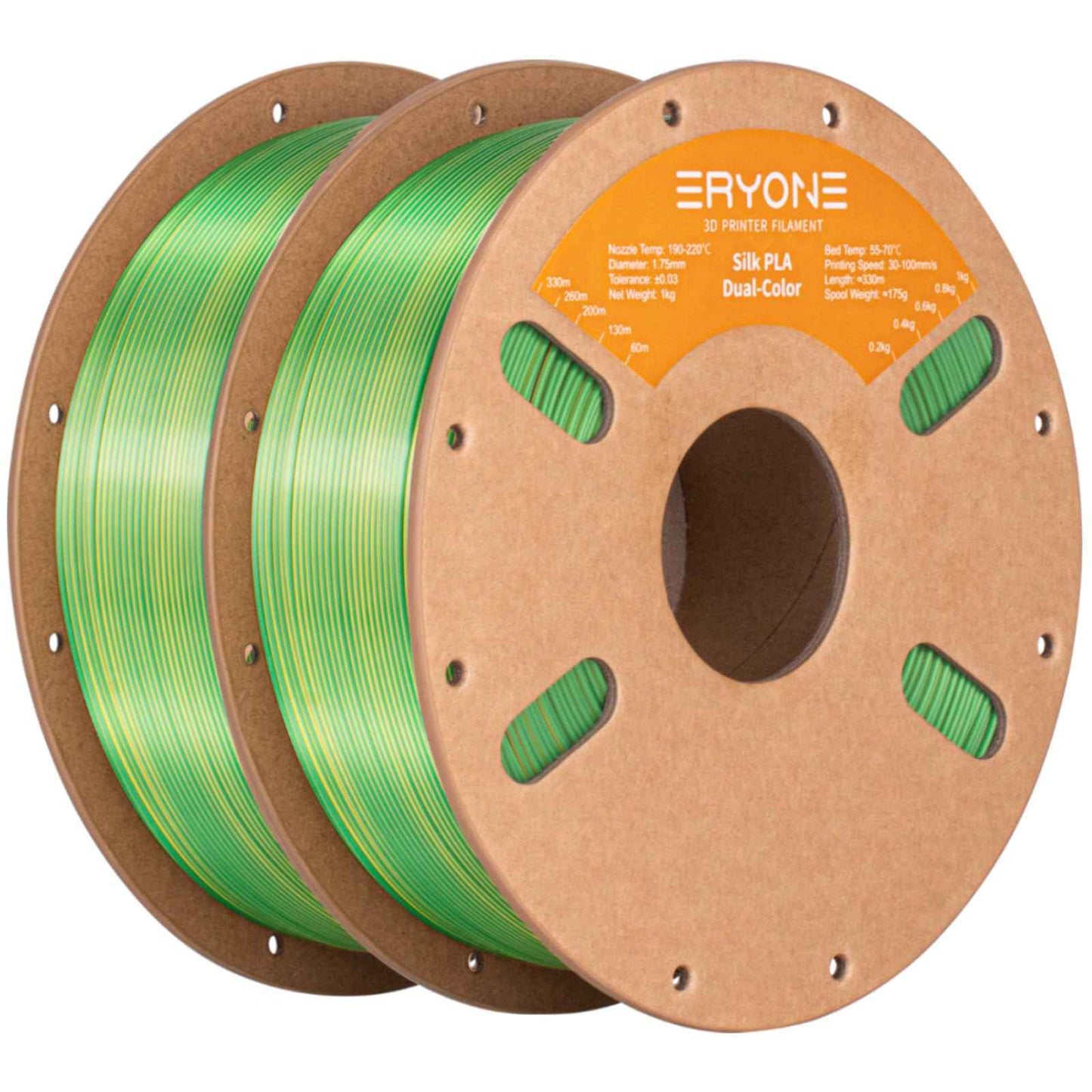 ERYONE Silk Color PLA Filament 3D Printer 1.75mm +/- 0.03mm, Filament PLA Cardboard Spool