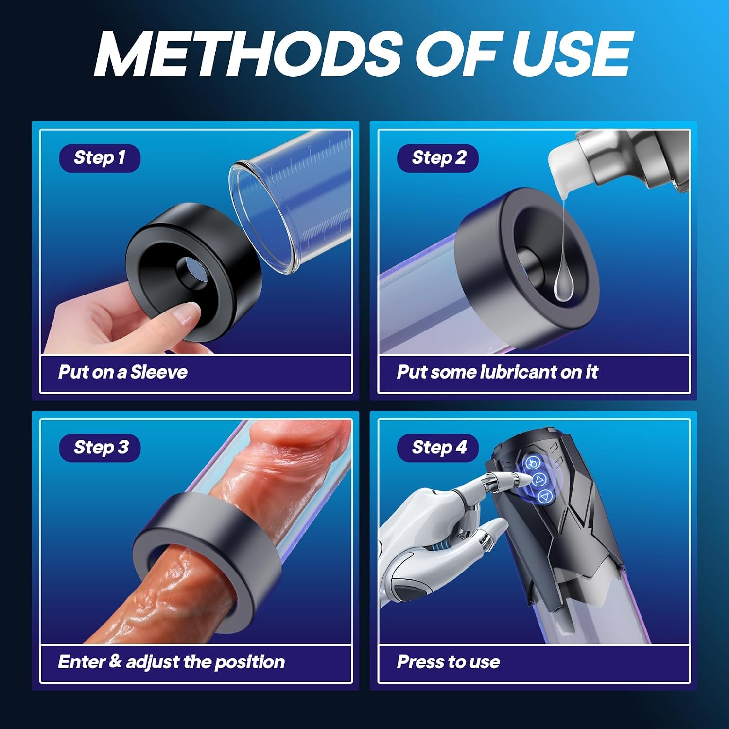 Sex Toys Electric Penis Pump - Automatic Vacuum Dick Pump Male Masturbator with 3 Powerful Sucking and 2 Training Modes and 3 Penis Ring Penis Extender, Adult Sex Toys for Men Dick Enlarger Erection