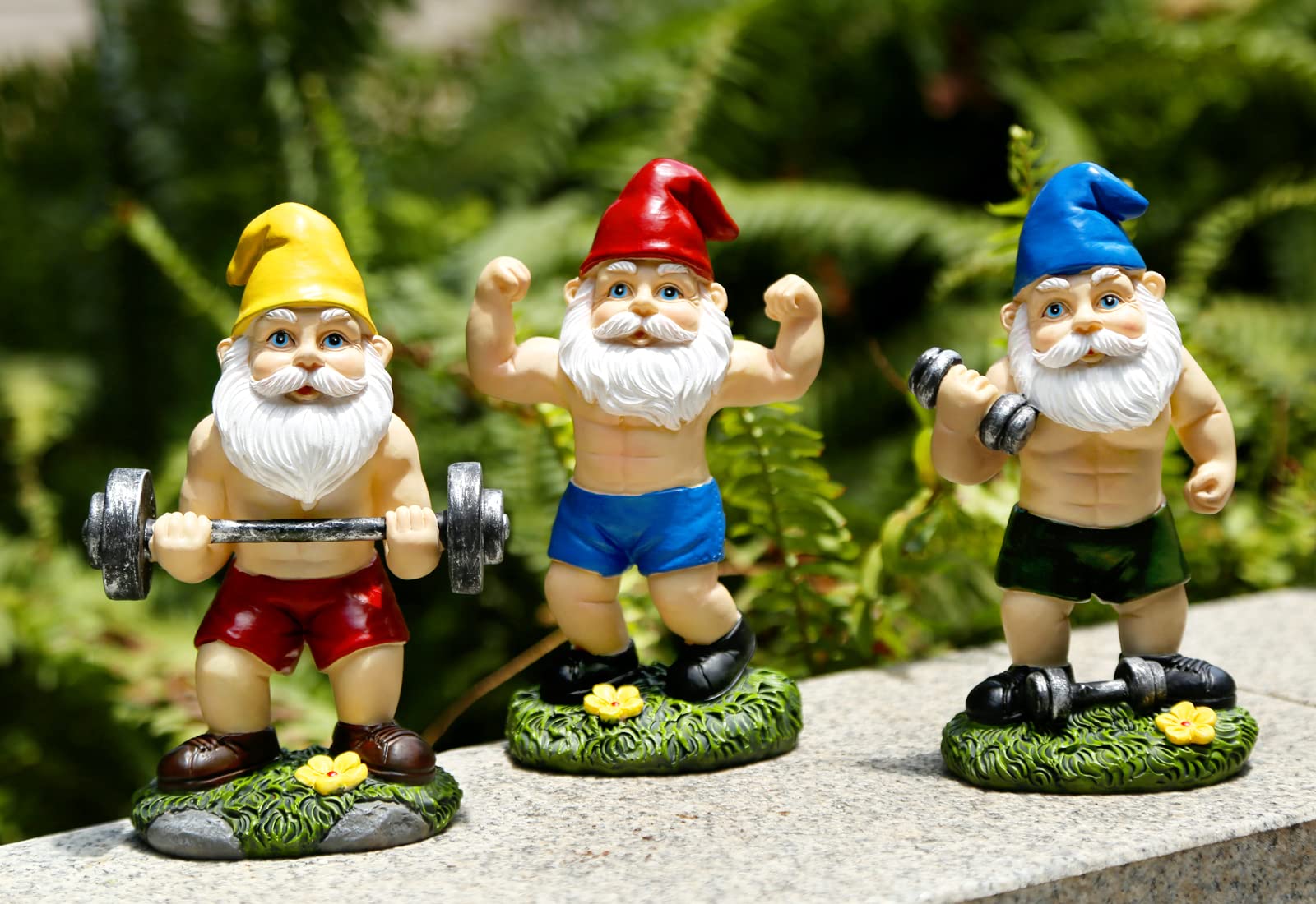 Mrsivrop Garden Fitness Gnomes Statues Decor - Gnome Statues and Figurines for Outside Inside, Funny Garden Gnomes, Large Gnomes Decorations for Outdoor, Yard, Patio