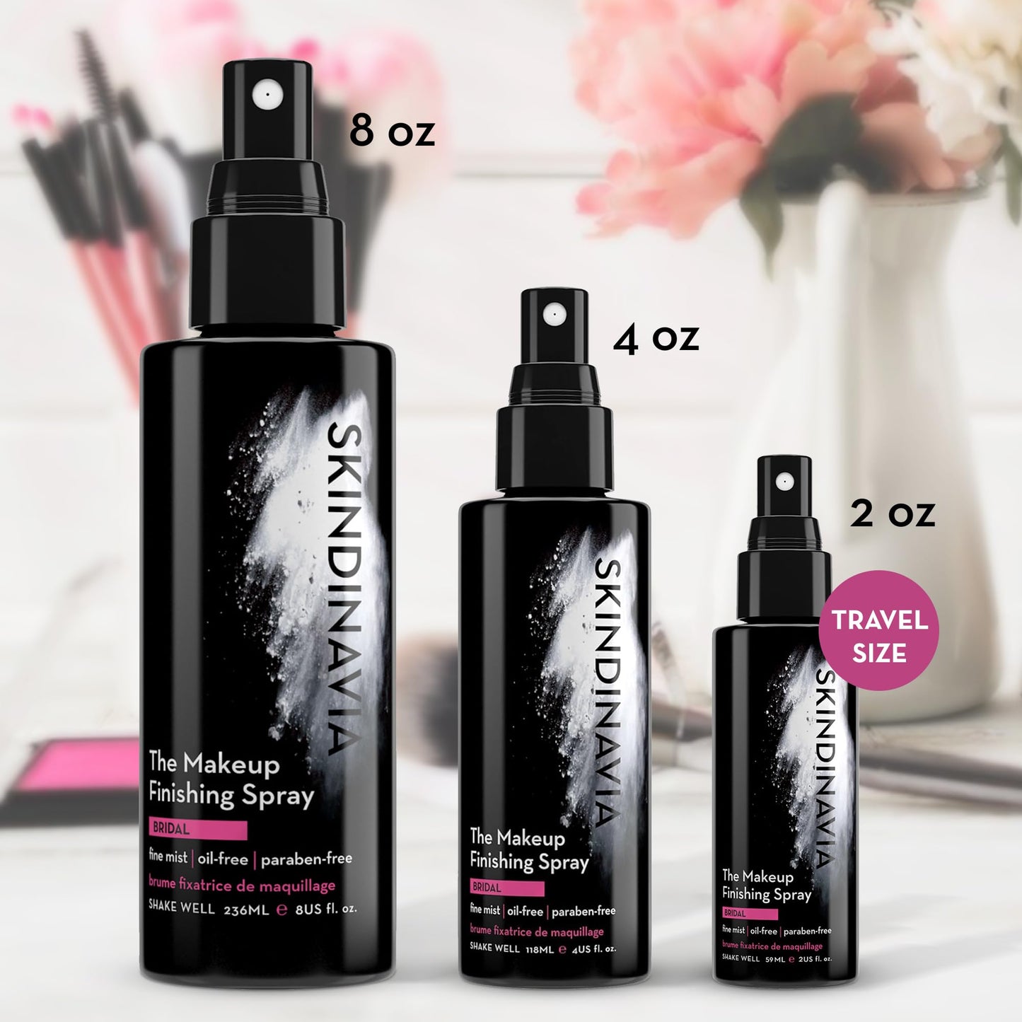 Skindinavia The Makeup Finishing Spray, Classic Makeup Setting Spray, All-Day Wear, Long-Lasting Up to 16+ Hours, Heat-Resistant & Waterproof, Cooling Fine Mist, 2.0 Oz