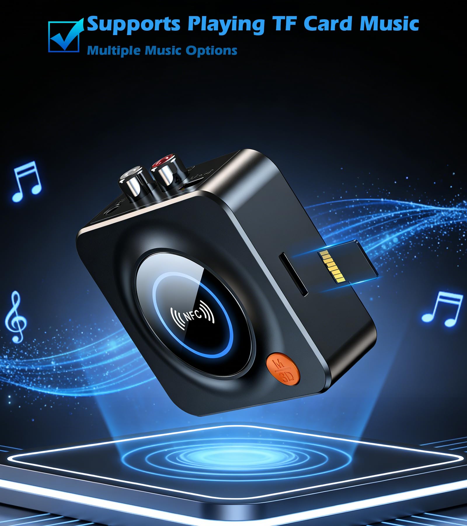 Bluetooth Receiver for Home Stereo, AUX RCA to Bluetooth Adapter for Old Speakers, NFC Wireless Audio Receiver for Music Streaming Sound System, KAIY Convert Wired Speakers to Wireless
