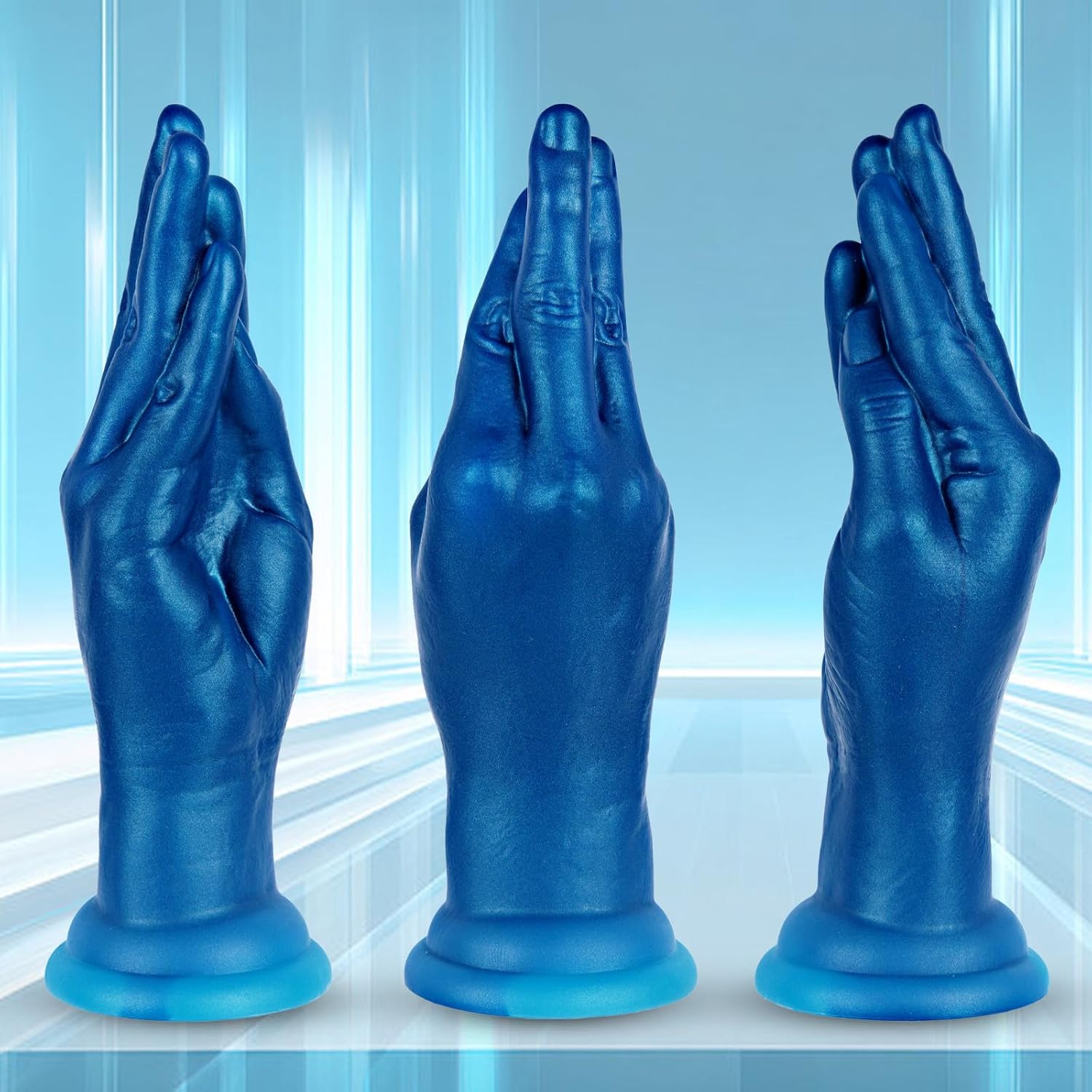 hainuo Realistic Lifelike Fist Dildo Prostate Massager Fantasy Blue 9in
