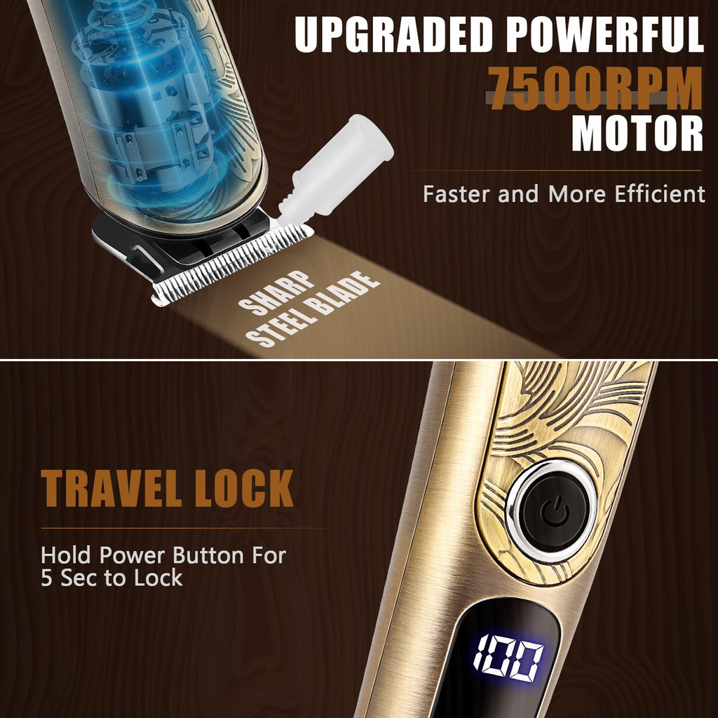 Ufree Waterproof Beard Trimmer - Professional Hair Clippers for Men, Electric Razor Shavers - Mustache, Body, Face, Nose, Beard Grooming Kit - Gifts
