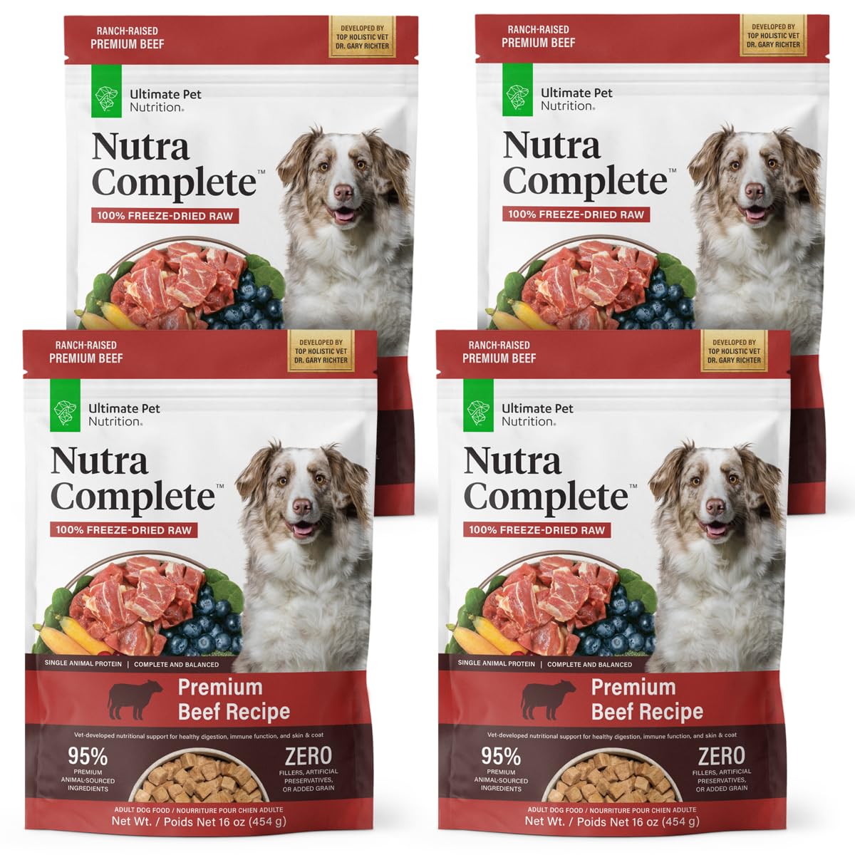 ULTIMATE PET NUTRITION Nutra Complete, 100% Freeze Dried Veterinarian Formulated Raw Dog Food with Antioxidants Prebiotics and Amino Acids,