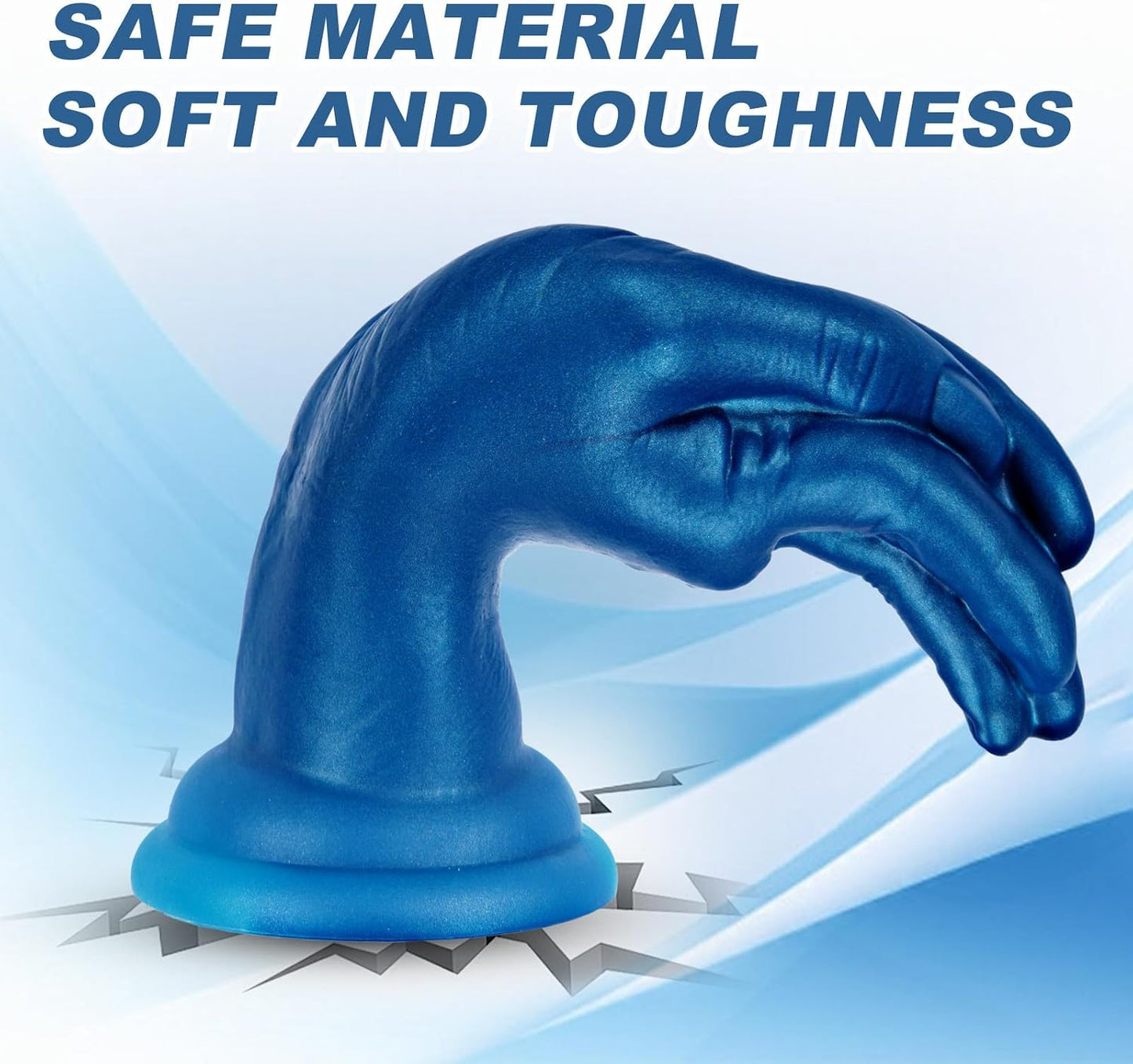 hainuo Realistic Lifelike Fist Dildo Prostate Massager Fantasy Blue 9in