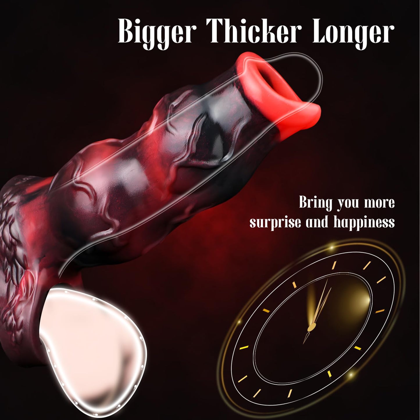 Monster Knots Penis Sleeve with Mens Cock Ring, Dick Extender Sex Toys for Men Cock Ring Set Reusable Silicone Penis Enlarger，Male Delay Ejaculation Dick Sleeve Sex Toys for Couples