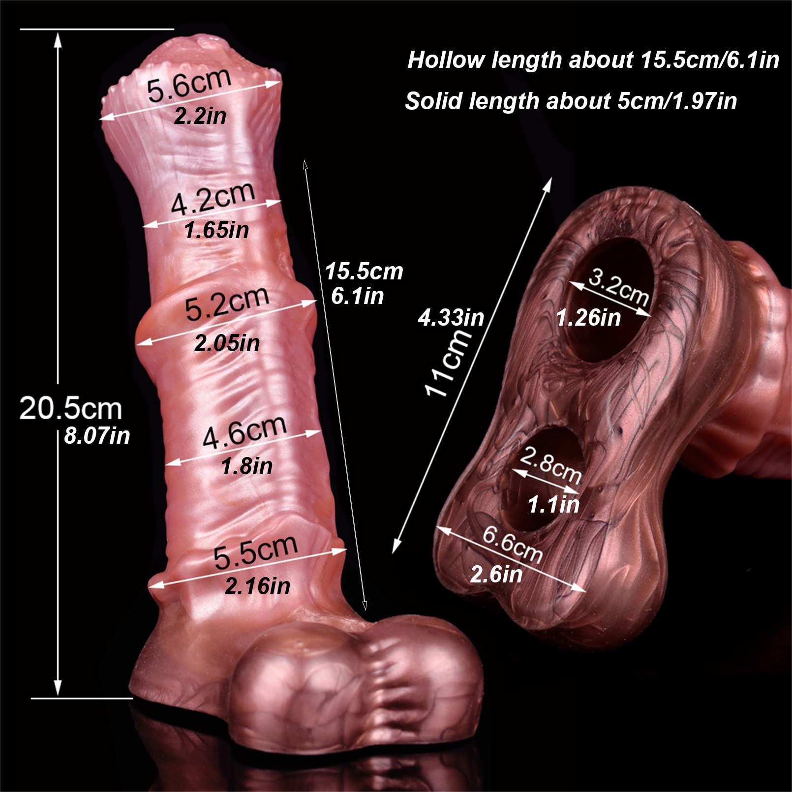 ZEEHUU 8.07in Horse Penis Extender Sleeve Men Penis Enlargement Sleeve: Silicone Penis Sleeve Enlarger with Cock Ring, Realistic Animal Cock Sleeve Men Adult Sex Toy