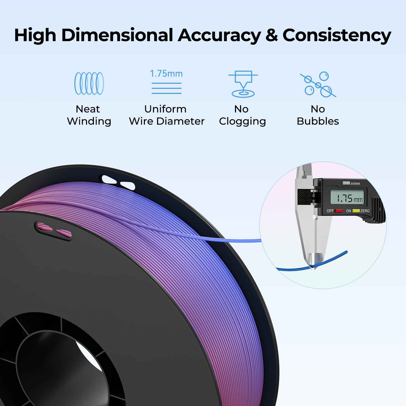 Creality 3D Printer Filament, PLA Filament Bundle for 3D Printing, Ender PLA Filament No-Tangling, Strong Bonding & Overhang Performance, Accuracy +/- 0.02mm