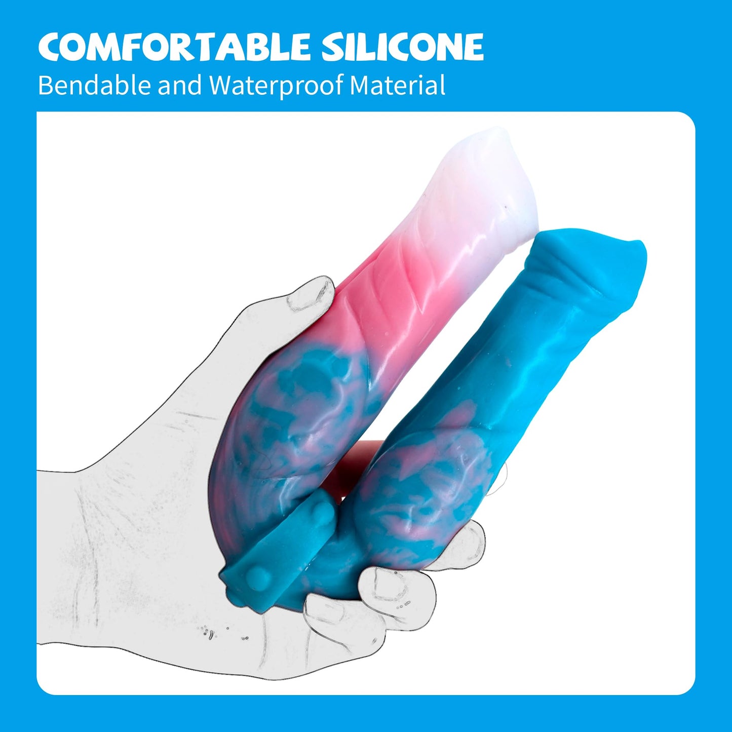 Double Ended Dildo Realistic Dog Dildo with Knot, 12inch Long Silicone Dual Dildos Anal Plug Adult Toys for Women Couples and Men Gay