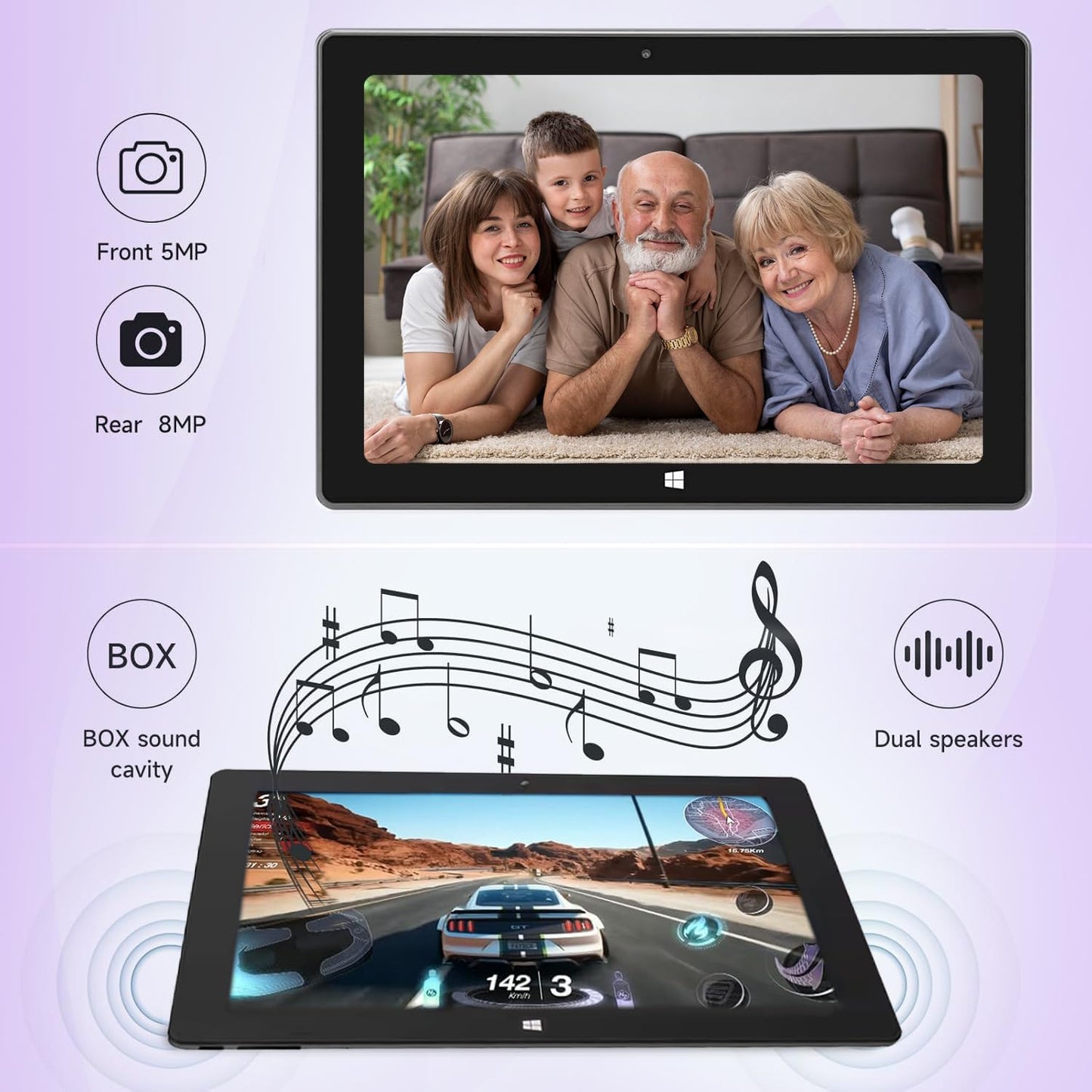 SZTPSLS 10 Inch Windows 11 Tablet, 6GB RAM 128GB ROM, 1280x800 IPS Screen, Dual Band 5G WiFi, Bluetooth, 5MP+2MP Camera, 6000mAh Ultra Slim Portable Tablet