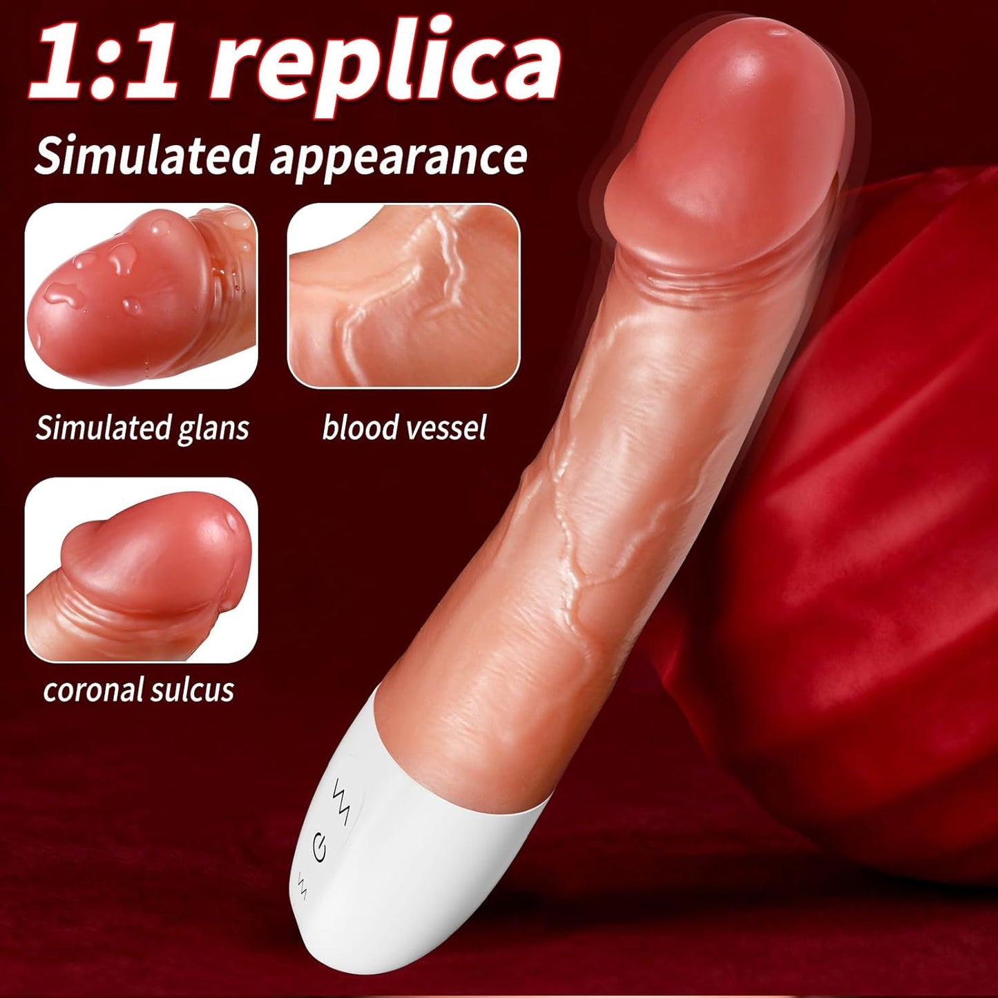 WEIXCH Realistic Vibrating Dildo 8.4in G-Spot Massager Skin Tone