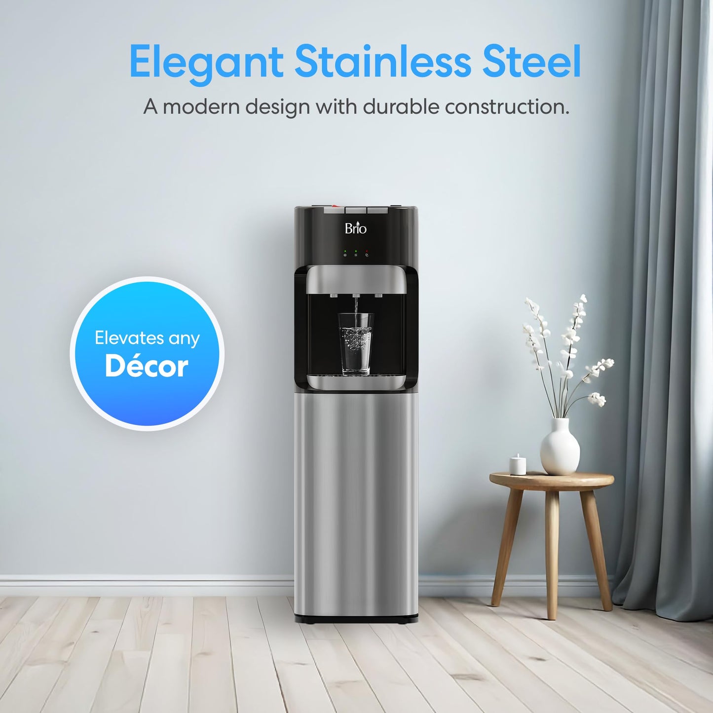 Brio - CLBL420V2 Bottom Loading Water Cooler Water Dispenser – Essential Series - 3 Temperature Settings - Hot, Cold & Cool Water - UL/Energy Star Approved