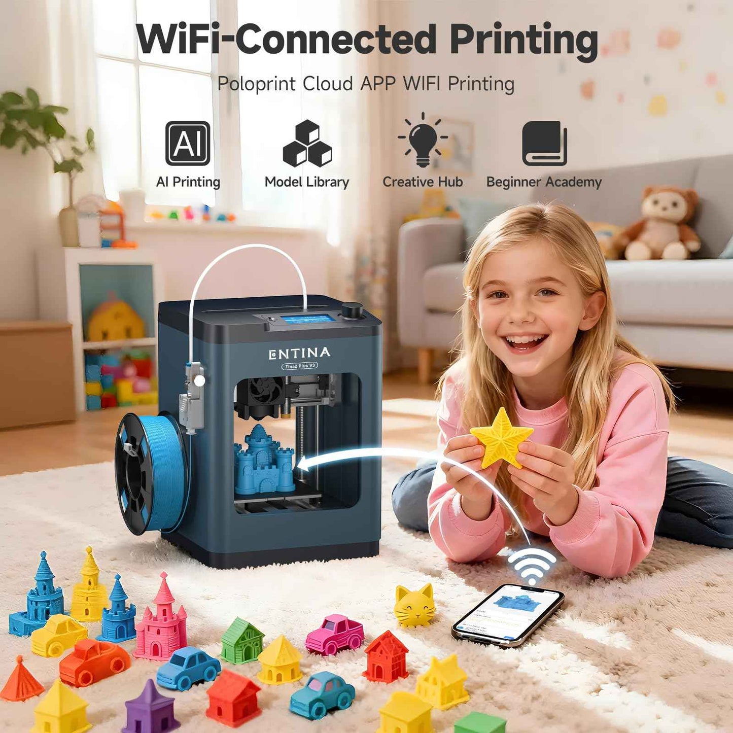 Tina2 Family 3D Printer for stem and Offices