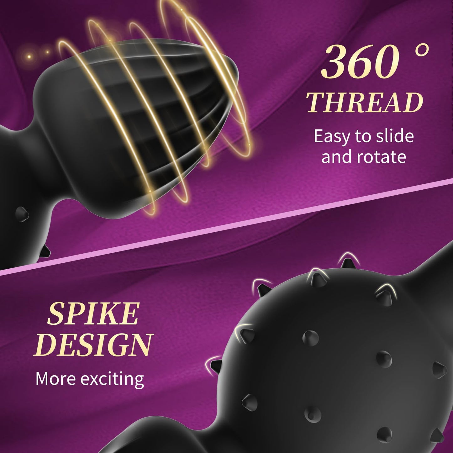 Sex Toys Dual-Ball Butt Plug Anal Plug with Internal Rolling Beads，Enhanced Sensory Stimulation Through Vibrations on Impact，Wearable Anal Dildo, Comfort-Fit for Anal Sex Toys for Advanced Women Men