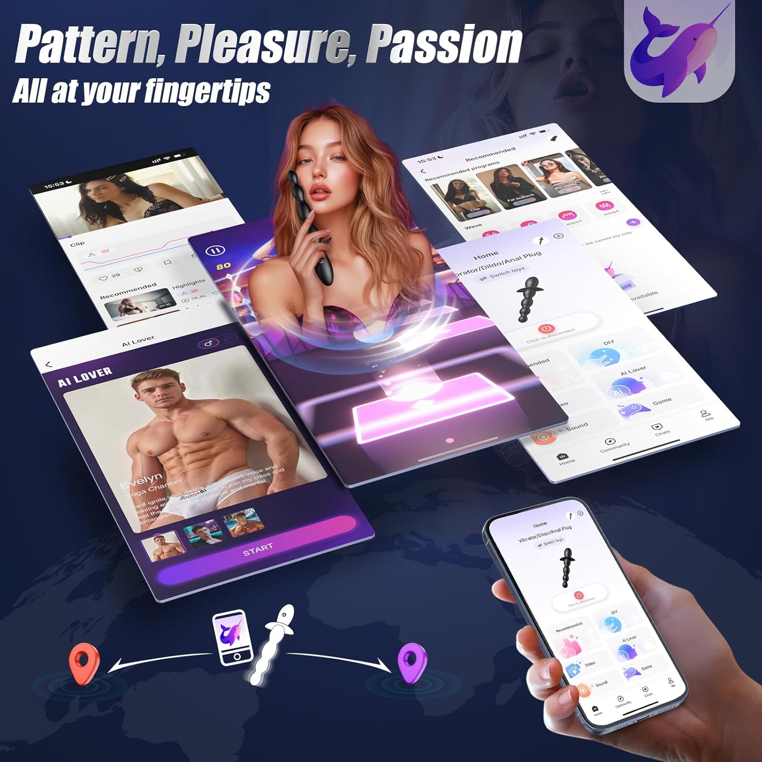 Anal Beads Prostate Massager - BEISAR Anal Vibrator Beginner-Friendly 10 Vibrating Butt Plug with APP Control, Flexible Soft Silicone Anal Toys Male Sex Toys for Men Women Couples Waterproof