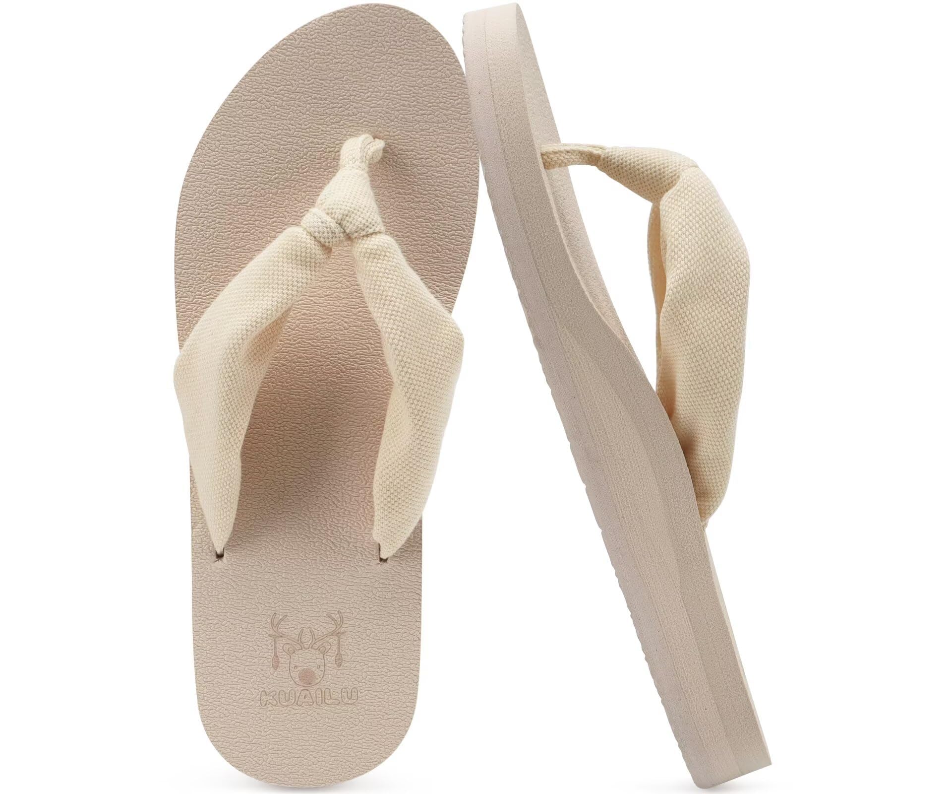 KuaiLu Flip Flops for Women with Arch Support Yoga Mat Comfortable Summer Beach Walking Thong Cushion Sandals Slip On Indoor Outdoor