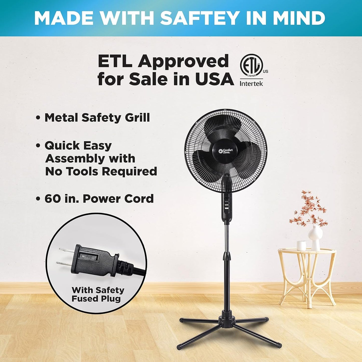 Comfort Zone Pedestal Fan