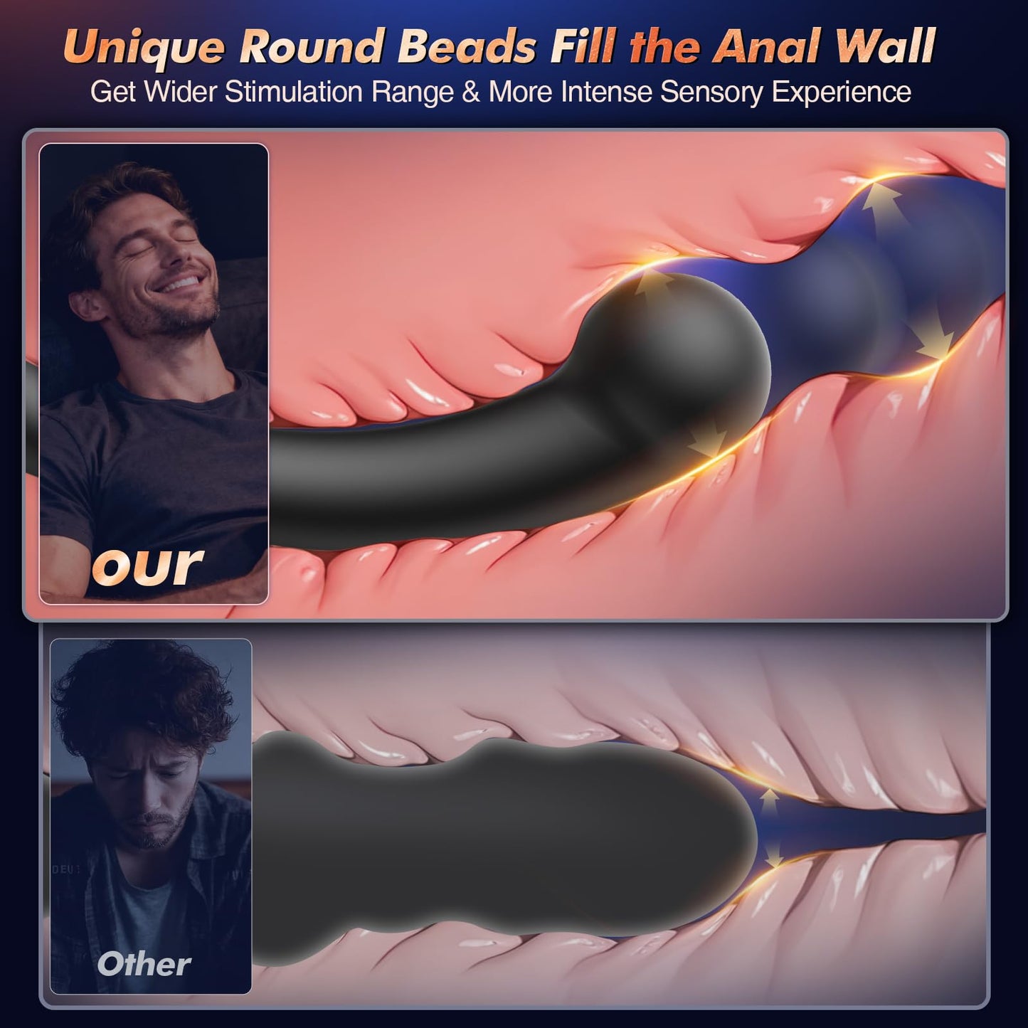 BEISAR Vibrating Prostate Massager Stick, Butt Plug Adult Anal Toys Male Sex Toys for Men Beginner Experienced User Women Sex Toy with Dual 10 Vibrating Anal Vibrator G Sopt Dildo