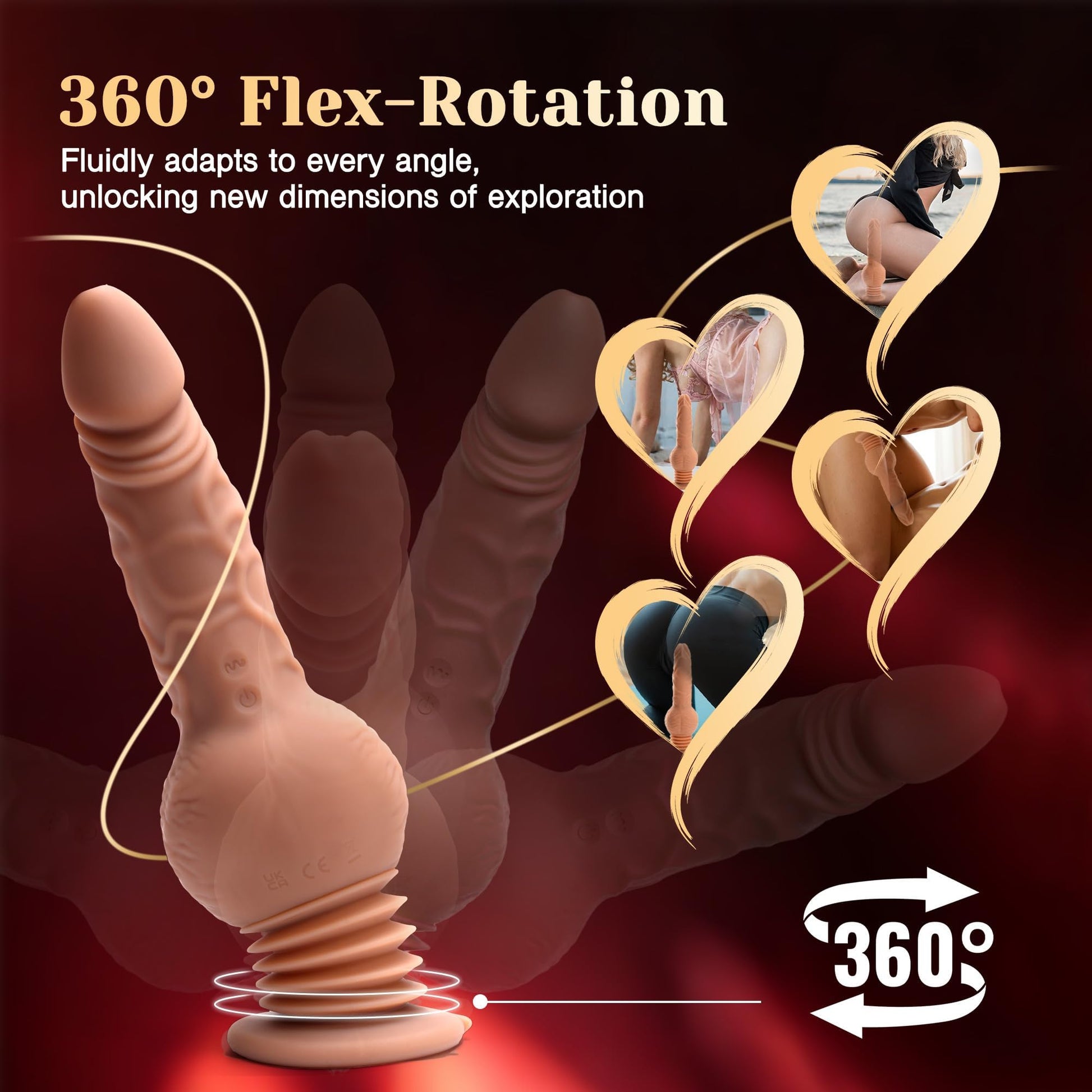 Tracy's Dog Thrusting Dildo Vibrator - 9.29" Realistic Silicone Dildos for G Spot Anal Stimulation with 10 Vibrating & 3 Bouncing Modes, Adult Toys Penis Sex Toys for Women Men Couples