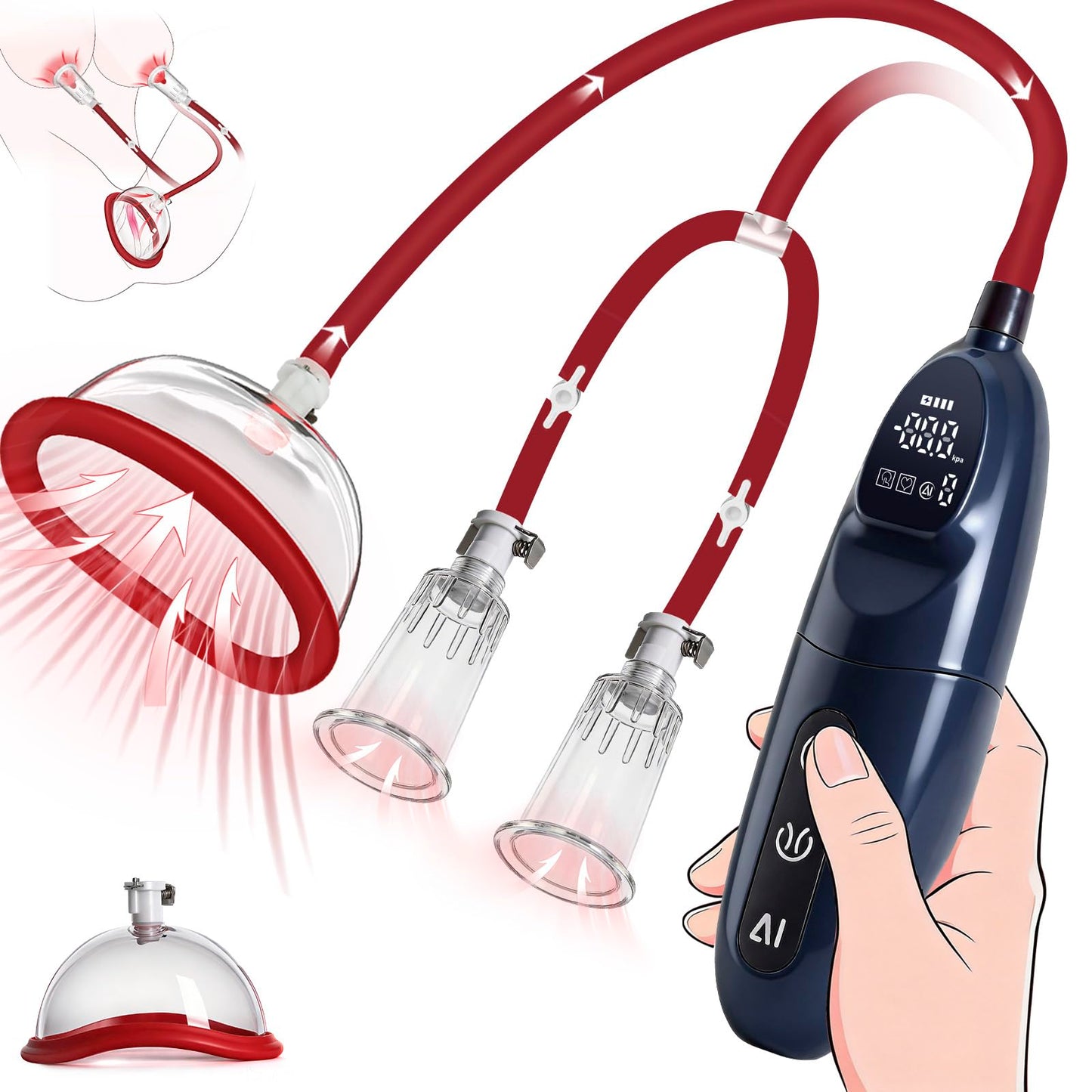 Electric Pussy Pump,Clitoral Pump and Nipple Sucker Sex Toys Include 2 Pussy & 2 Clit and Nipple Cups,7 Training Modes,Vagina Pump,Adult Sex Toy,Enhances Sexual Pleasure Sex Toys for Females