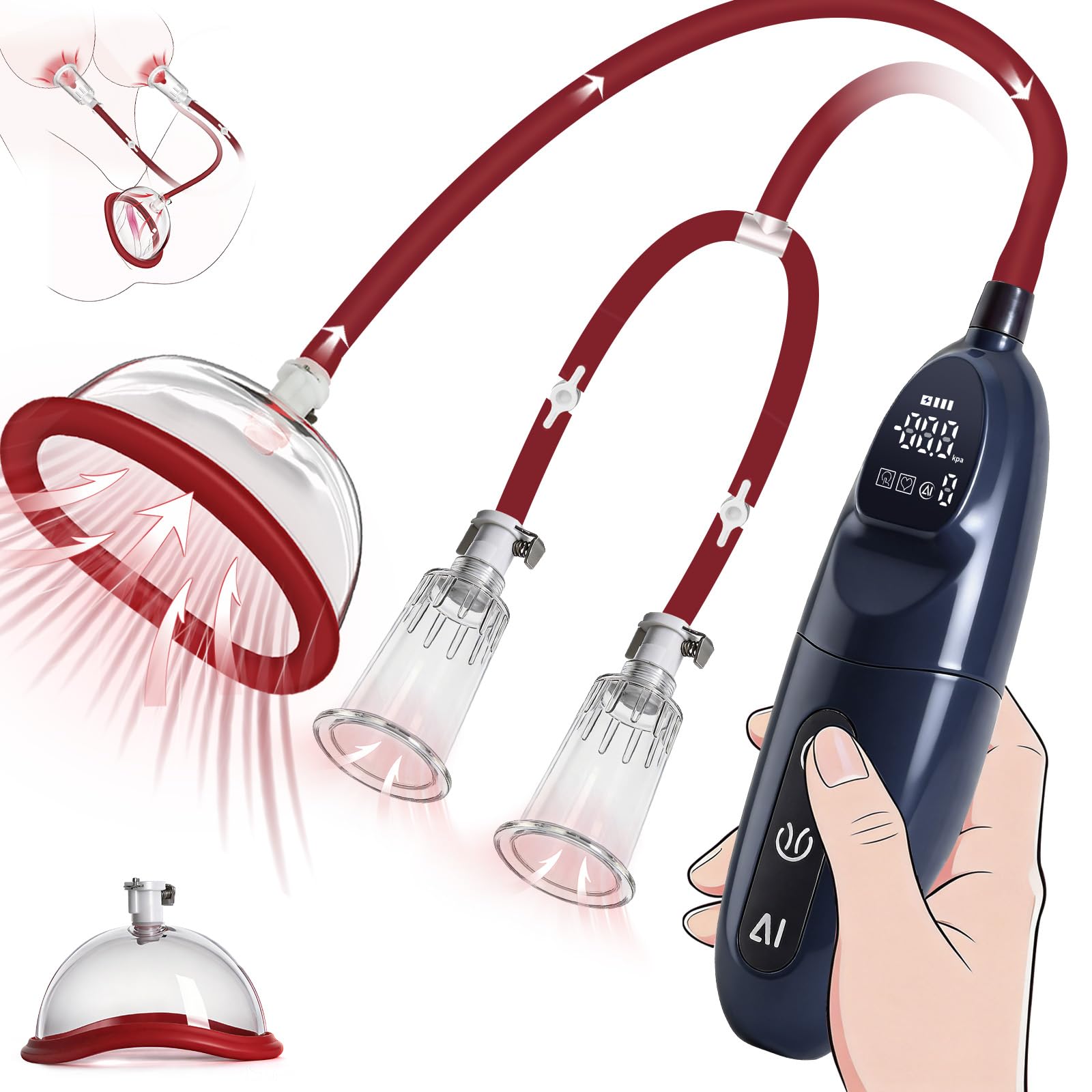 Electric Pussy Pump,Clitoral Pump and Nipple Sucker Sex Toys Include 2 Pussy & 2 Clit and Nipple Cups,7 Training Modes,Vagina Pump,Adult Sex Toy,Enhances Sexual Pleasure Sex Toys for Females
