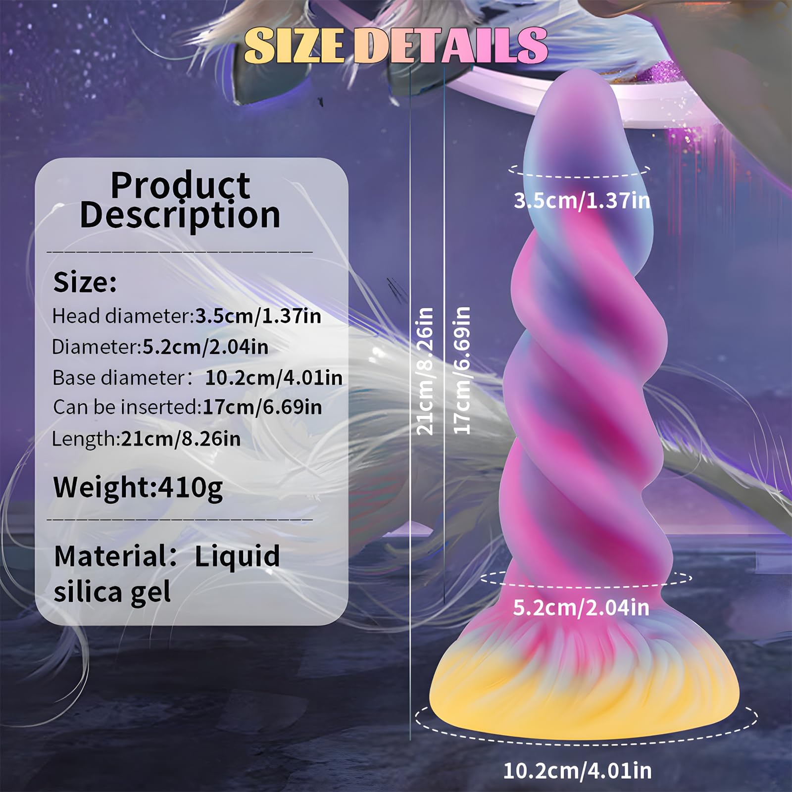 8.3" Realistic Dildo Dragon Monster Alien Glow in Dark Dildo for G-Spot/P-Spot Creature Cocks Anal Dilator Stimulation | Adult Sex Toys Wedding Gift for Women Men (8.3IN)
