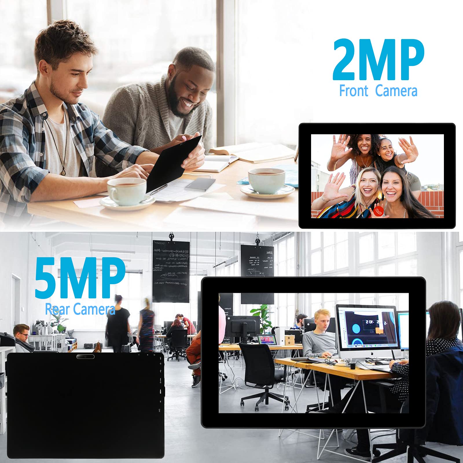 SZTPS 10.1" Windows Tablet Touchscreen Tablets Computer 6GB RAM 128GB ROM, 2.4G+5G WiFi, Intel Processor, USB 3.0, Micro HDMI, 6000MAH Battery, Dual Cameras, Bluetooth 5.0