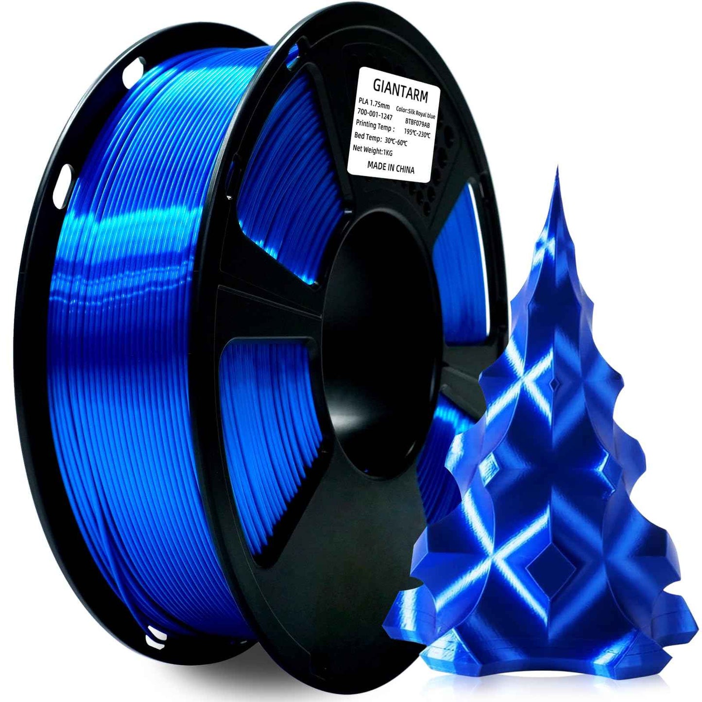 GIANTARM 3D Printer PLA Filament, Glitter Blue Filament, 1.75mm Dimensional Accuracy +/-0.03mm, 1080 Feet per Roll, Vacuum Packaging, for Most 3D FDM Printer