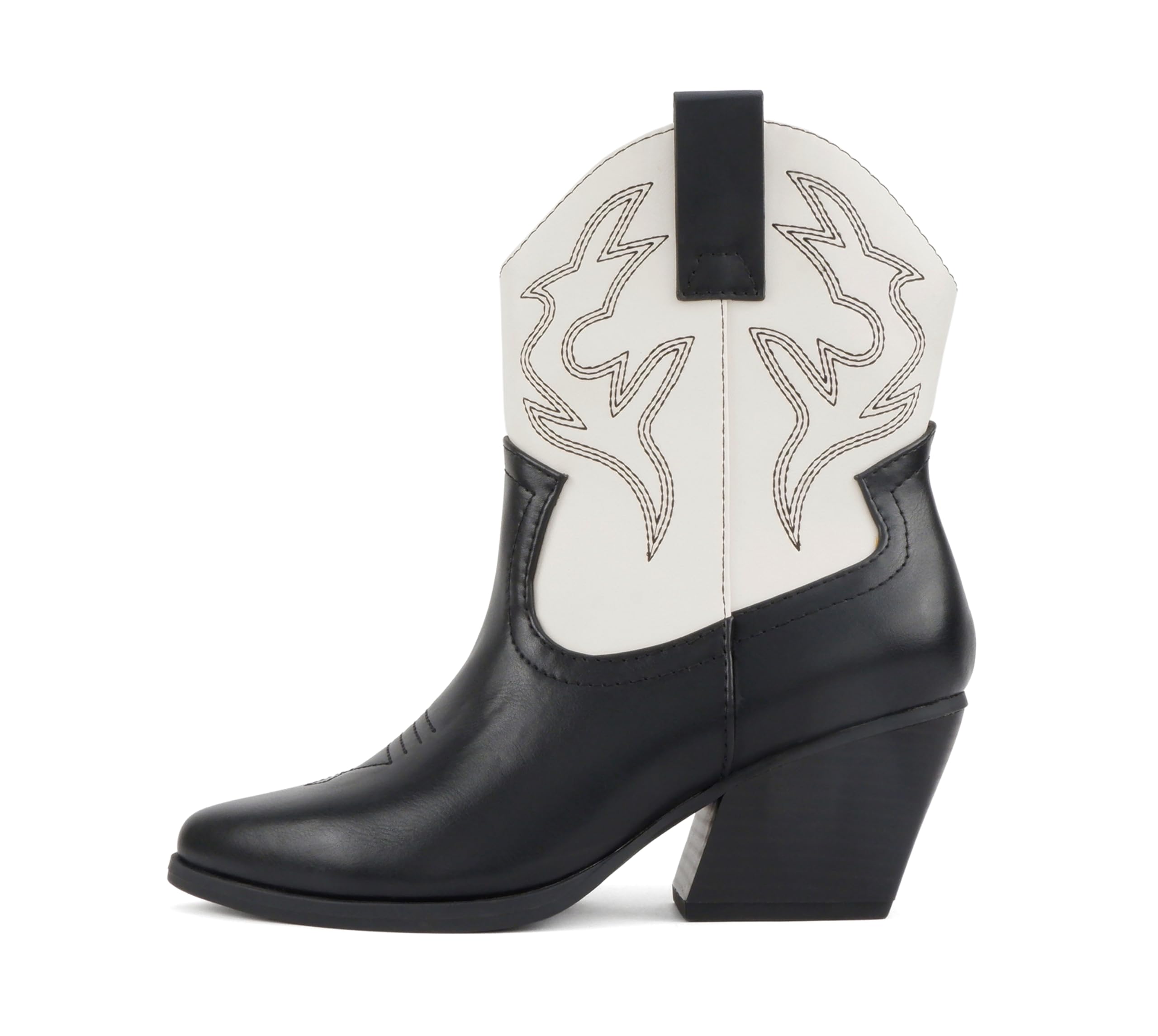 Soda “BLAZING” ~ Women Western Bootie Pointe Toe with Low Heel (Wide Fit Available)