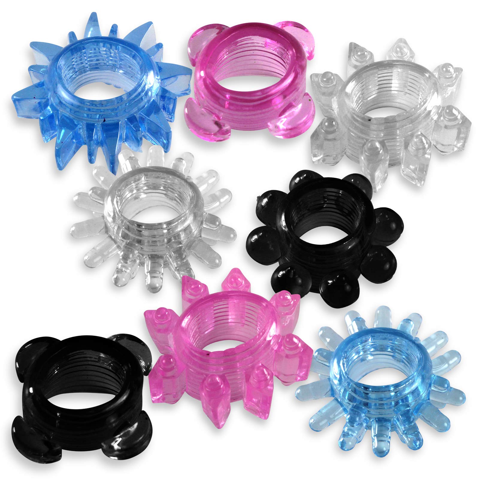LeLuv Disposable Cock Rings Random Colors and Textures Soft Stretchy Variety Pack Penis Ring