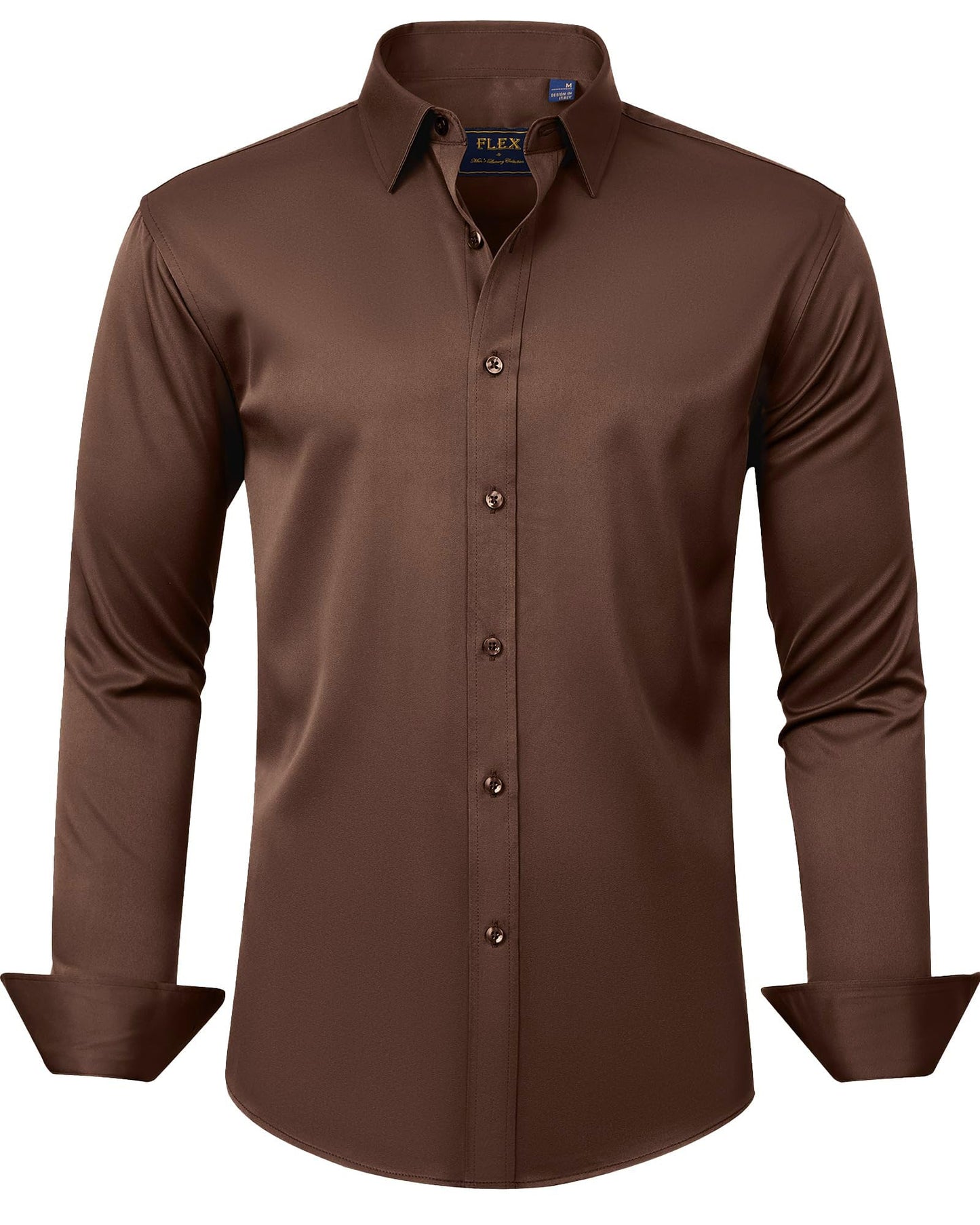 J.VER Men's Dress Shirts Solid Long Sleeve Stretch Wrinkle-Free Formal Shirt Business Casual Button Down Shirts