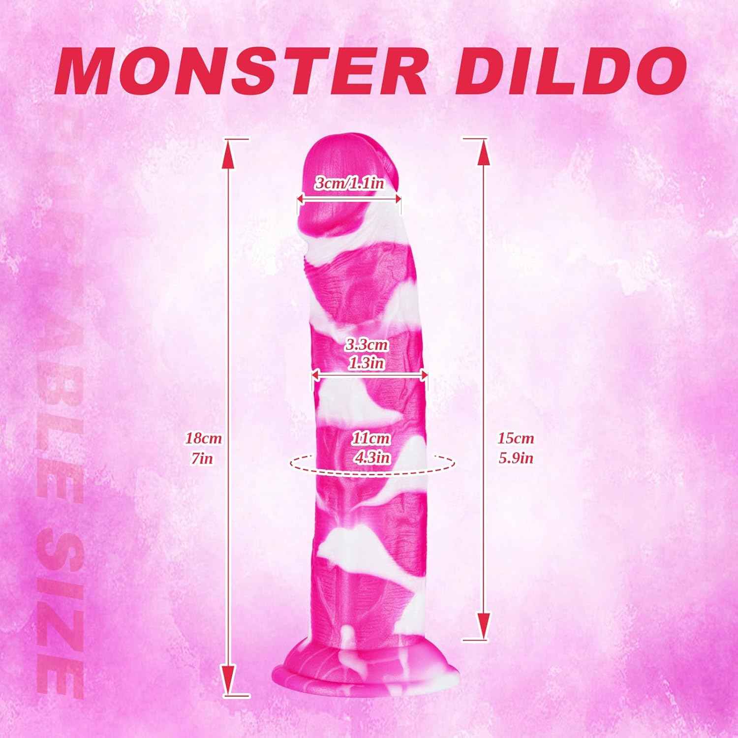 Hainuo Realistic Silicone Fantasy Dildo with Suction Cup Pink