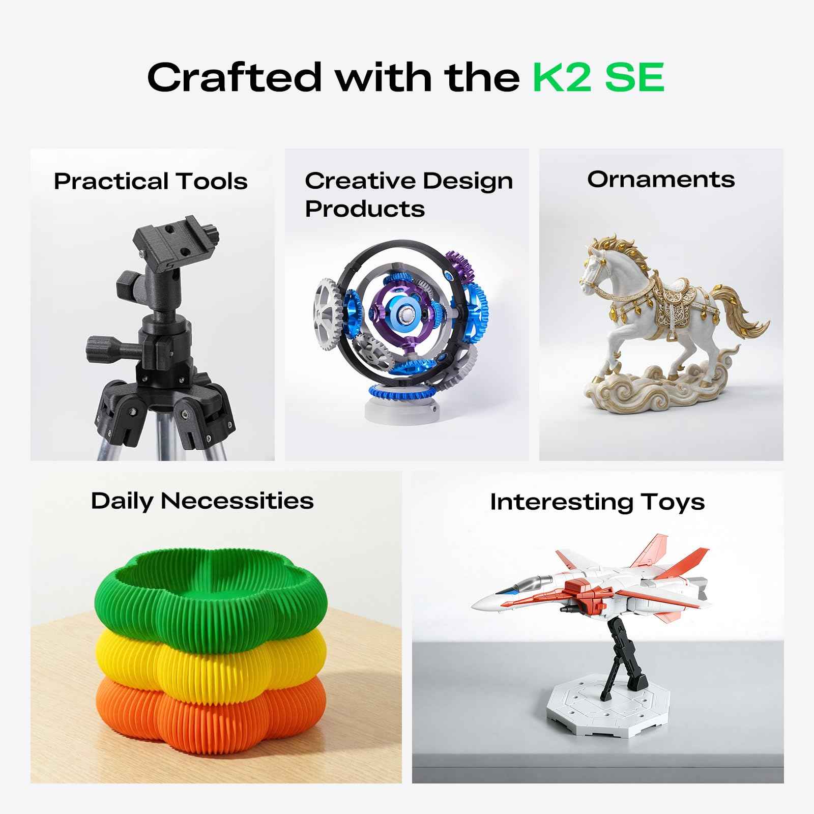 Creality K2 SE 3D Printer, 500mm/s High-Speed Printing, Support Multi Color 3D Printing Needs CFS, Solid Metal Build, Auto Leveling