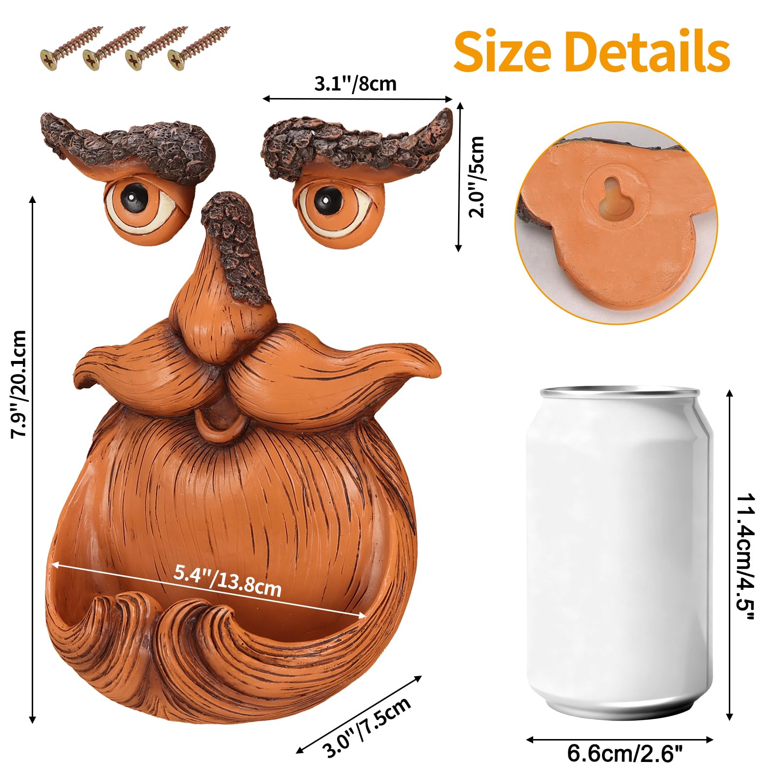 Tree Faces Decor Outdoor, Eyes Glow in Dark Tree Face for Tree Decoration, Tree Face Decor Tree Art for Lawn Garden Patio Backyard Ornaments