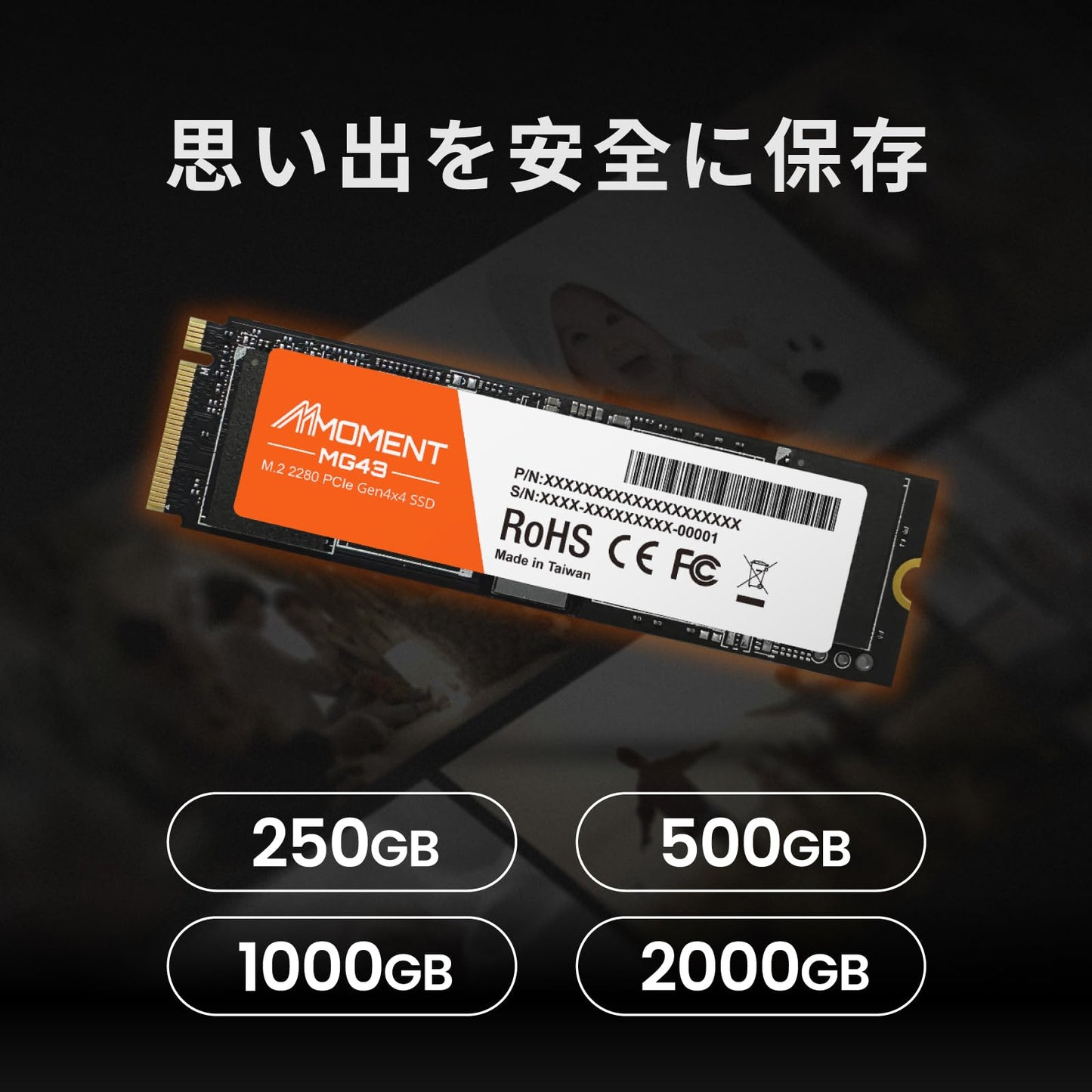 MMOMENT NVMe M.2 2280 PCIe Gen 3x4, Solid State Drive Internal SSD