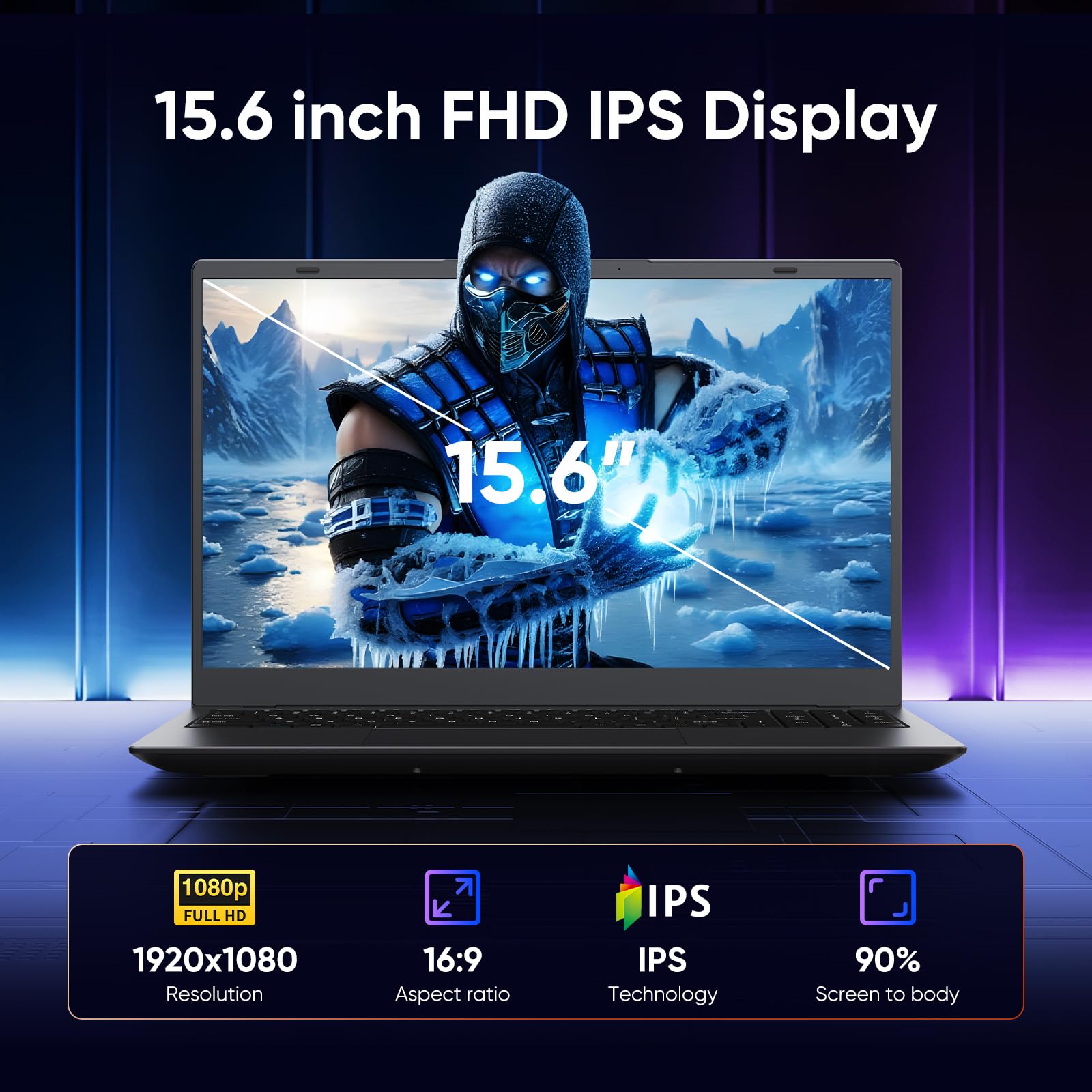 ZENAERO 15.6" Laptop, AMD 3020e (Up to 2.6GHz), 8GB RAM 256GB SSD, Win 11 Pro, FHD Display, HDMI, Type-C, USB-A, Wi-Fi 5, BT 5.0, Office 2024 Pre-Installed